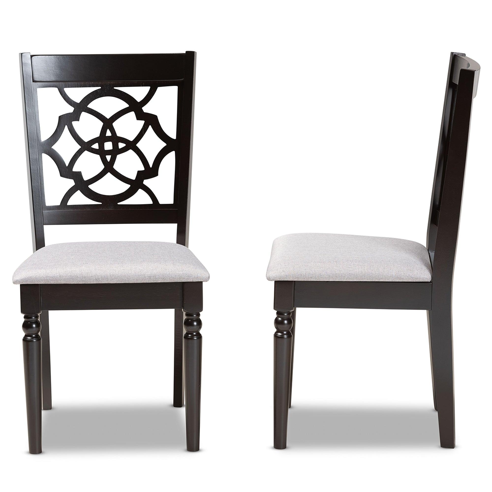 Renaud Modern and Contemporary Fabric Upholstered and Finished Wood 2-Piece Dining Chair Set