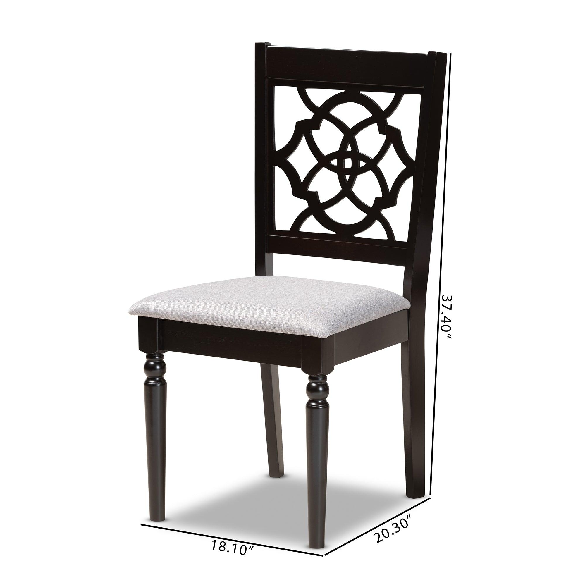 Renaud Modern and Contemporary Fabric Upholstered and Finished Wood 2-Piece Dining Chair Set