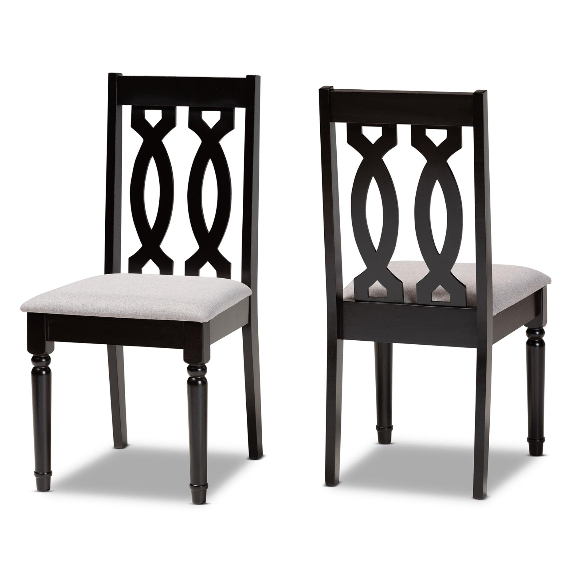 Cherese Modern and Contemporary Fabric Upholstered and Finished Wood 2-Piece Dining Chair Set