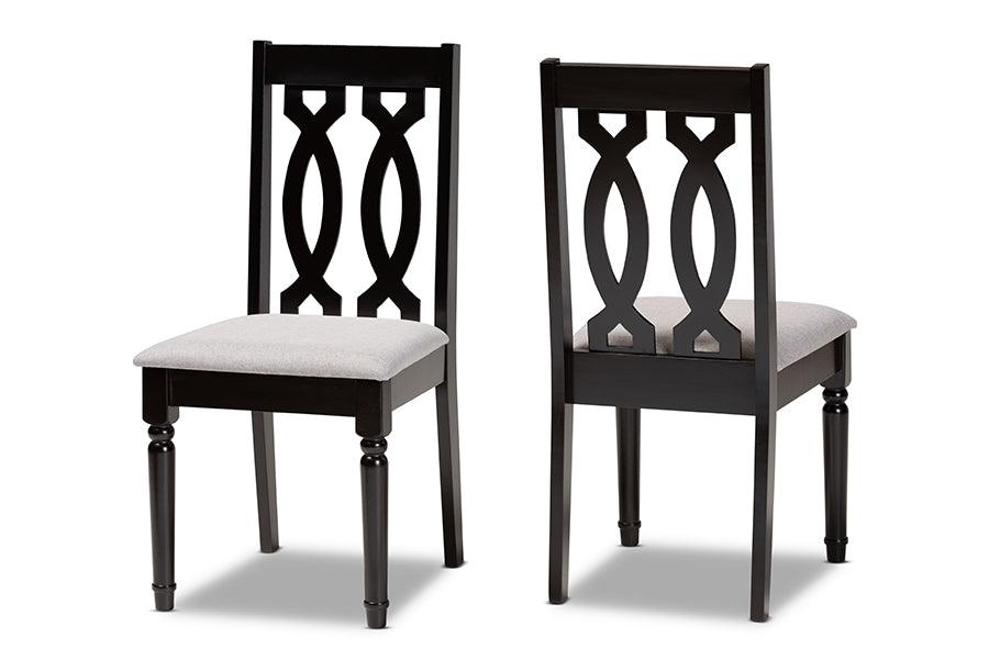 Cherese Modern and Contemporary Fabric Upholstered and Finished Wood 2-Piece Dining Chair Set