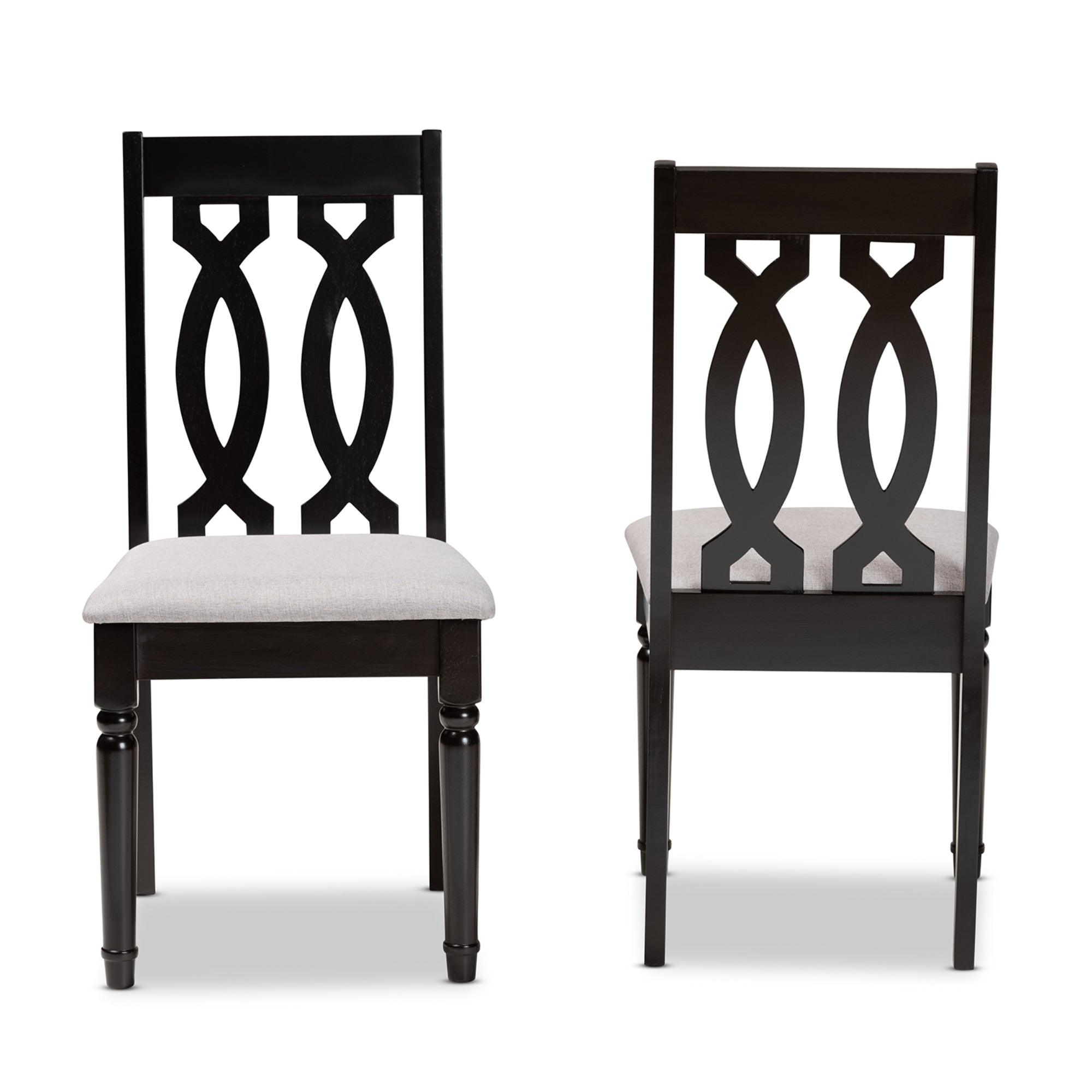 Cherese Modern and Contemporary Fabric Upholstered and Finished Wood 2-Piece Dining Chair Set