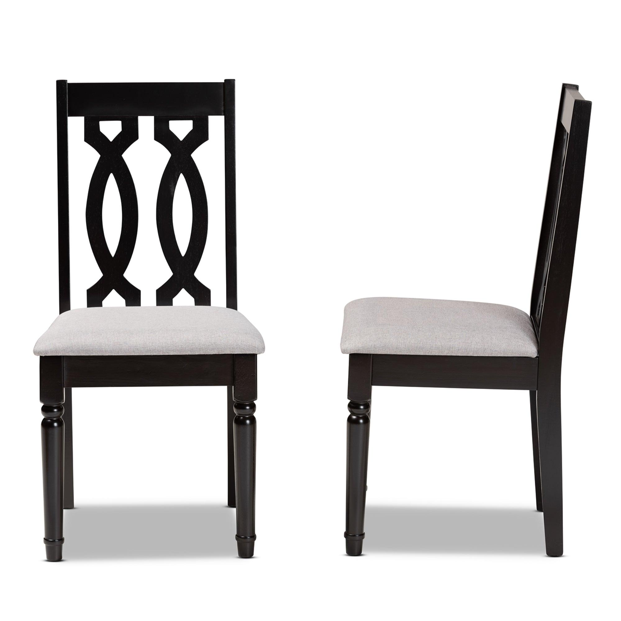 Cherese Modern and Contemporary Fabric Upholstered and Finished Wood 2-Piece Dining Chair Set