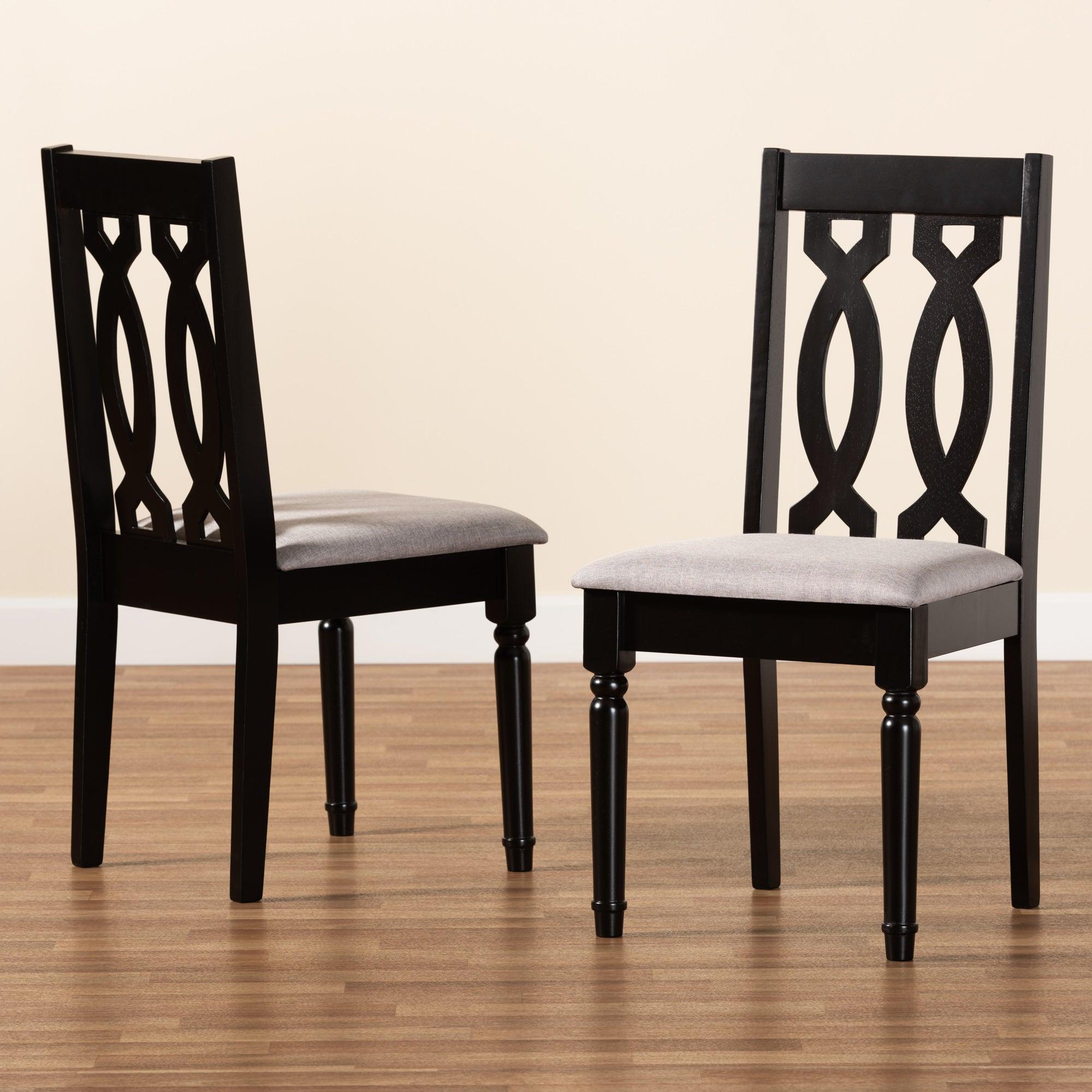 Cherese Modern and Contemporary Fabric Upholstered and Finished Wood 2-Piece Dining Chair Set