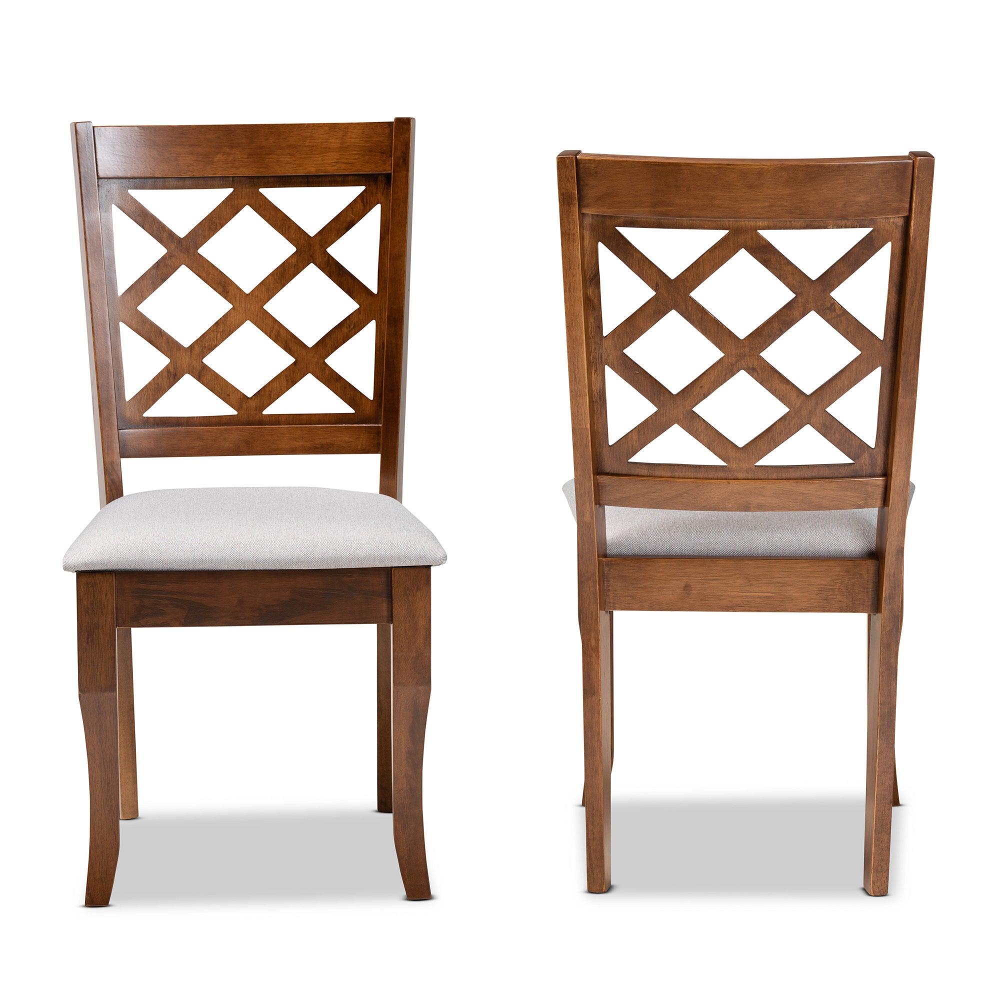 Verner Modern and Contemporary Fabric Upholstered Finished Wood 2-Piece Dining Chair Set