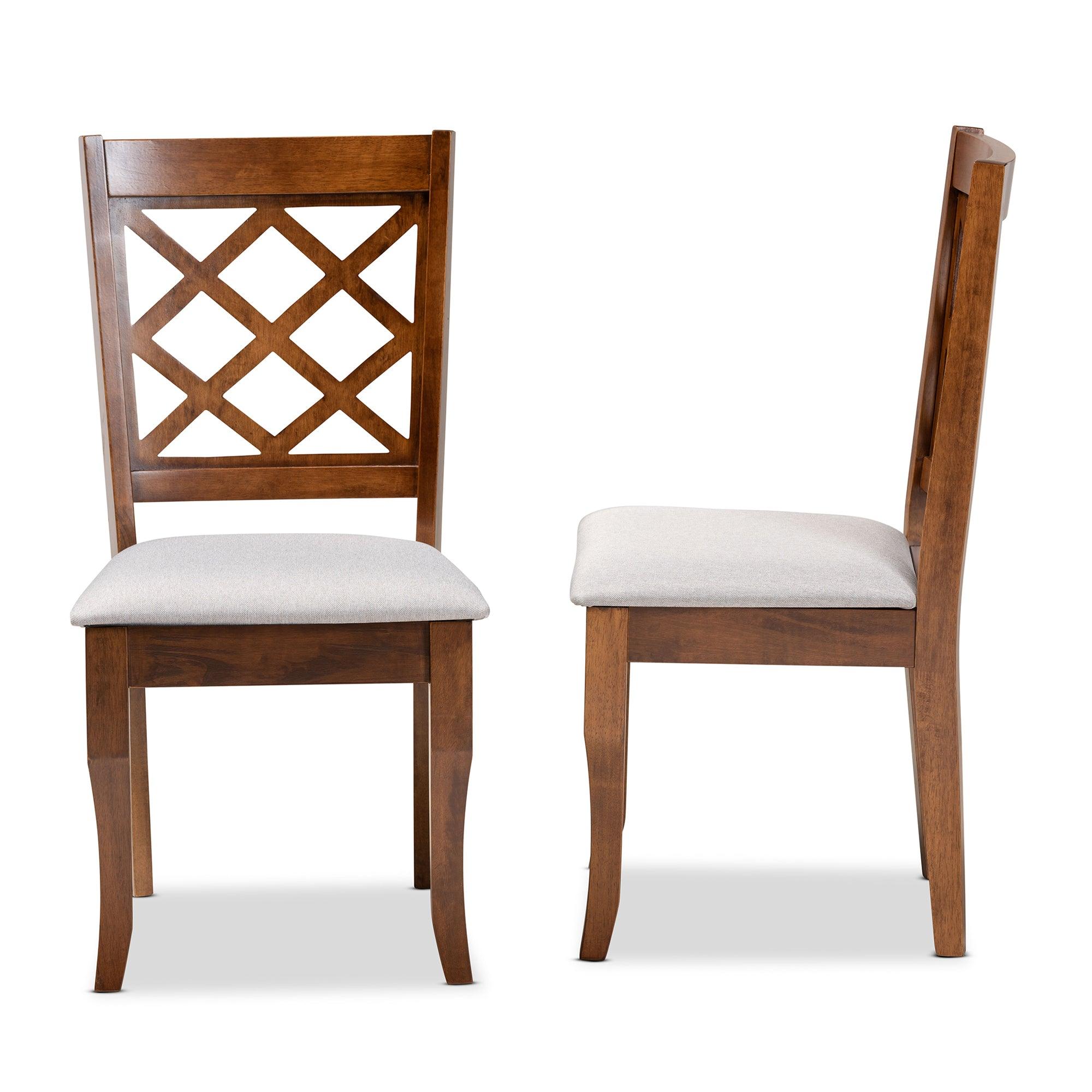 Verner Modern and Contemporary Fabric Upholstered Finished Wood 2-Piece Dining Chair Set