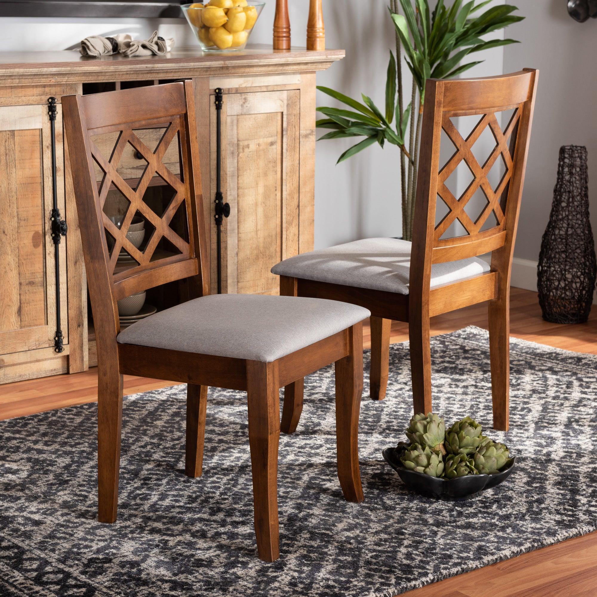 Verner Modern and Contemporary Fabric Upholstered Finished Wood 2-Piece Dining Chair Set