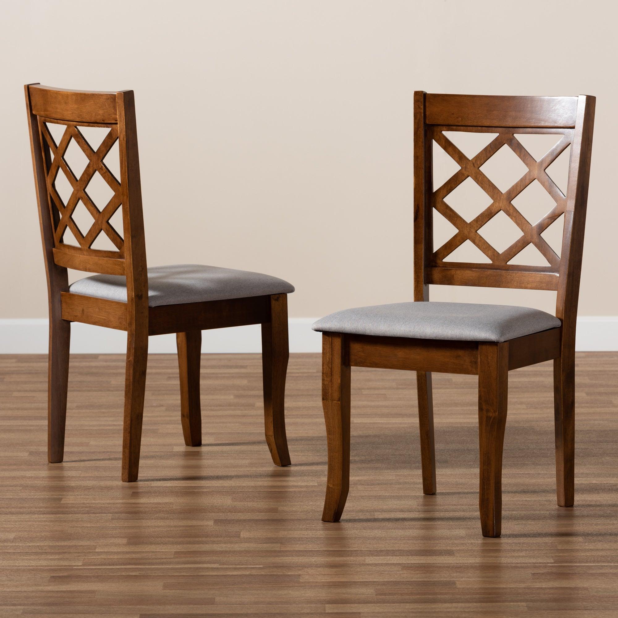 Verner Modern and Contemporary Fabric Upholstered Finished Wood 2-Piece Dining Chair Set