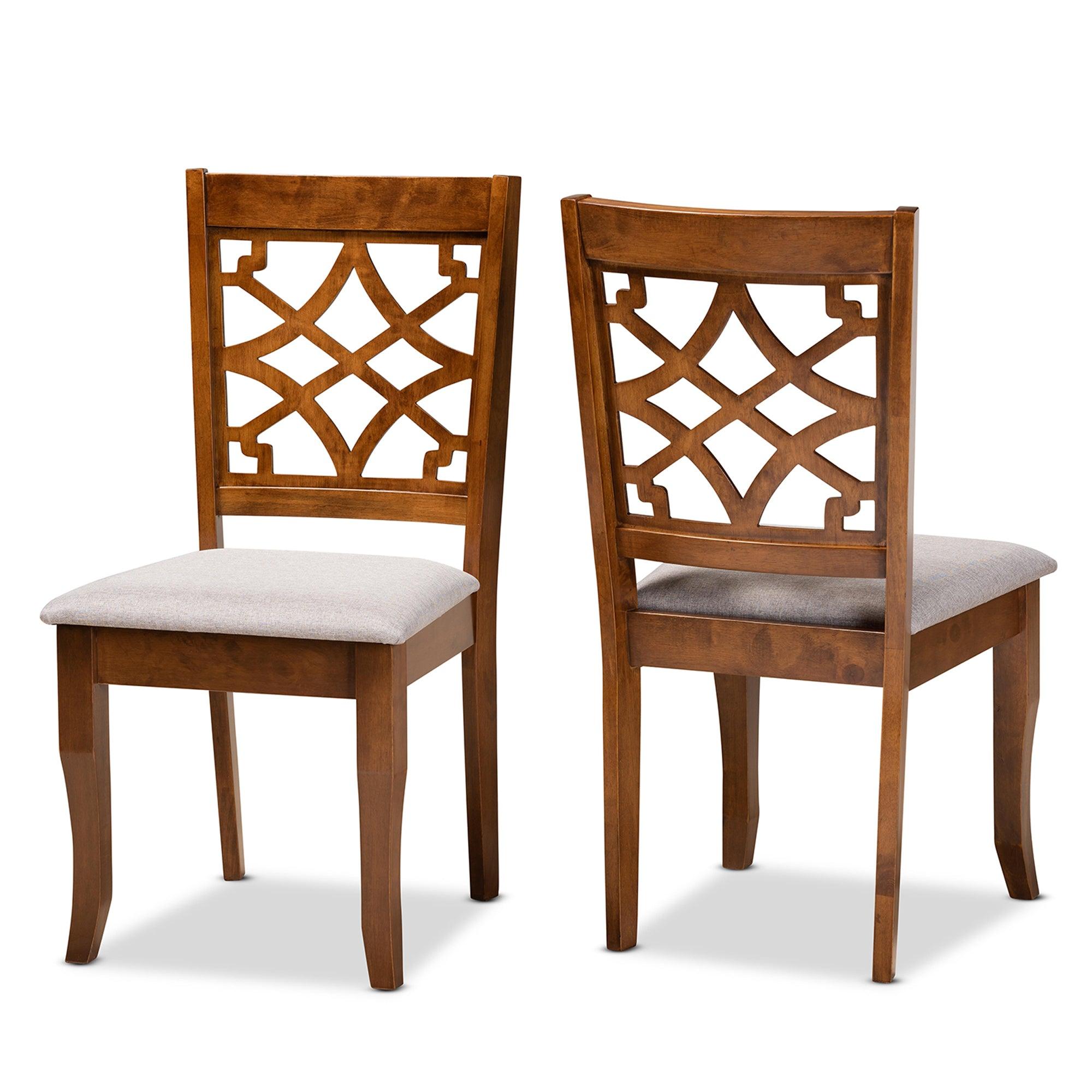 Mael Modern and Contemporary Fabric Upholstered and Finished Wood 2-Piece Dining Chair Set