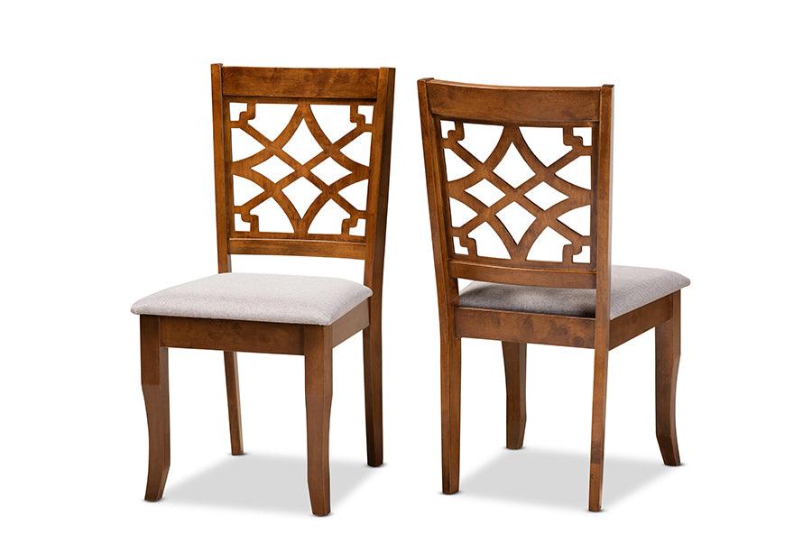 Mael Modern and Contemporary Fabric Upholstered and Finished Wood 2-Piece Dining Chair Set