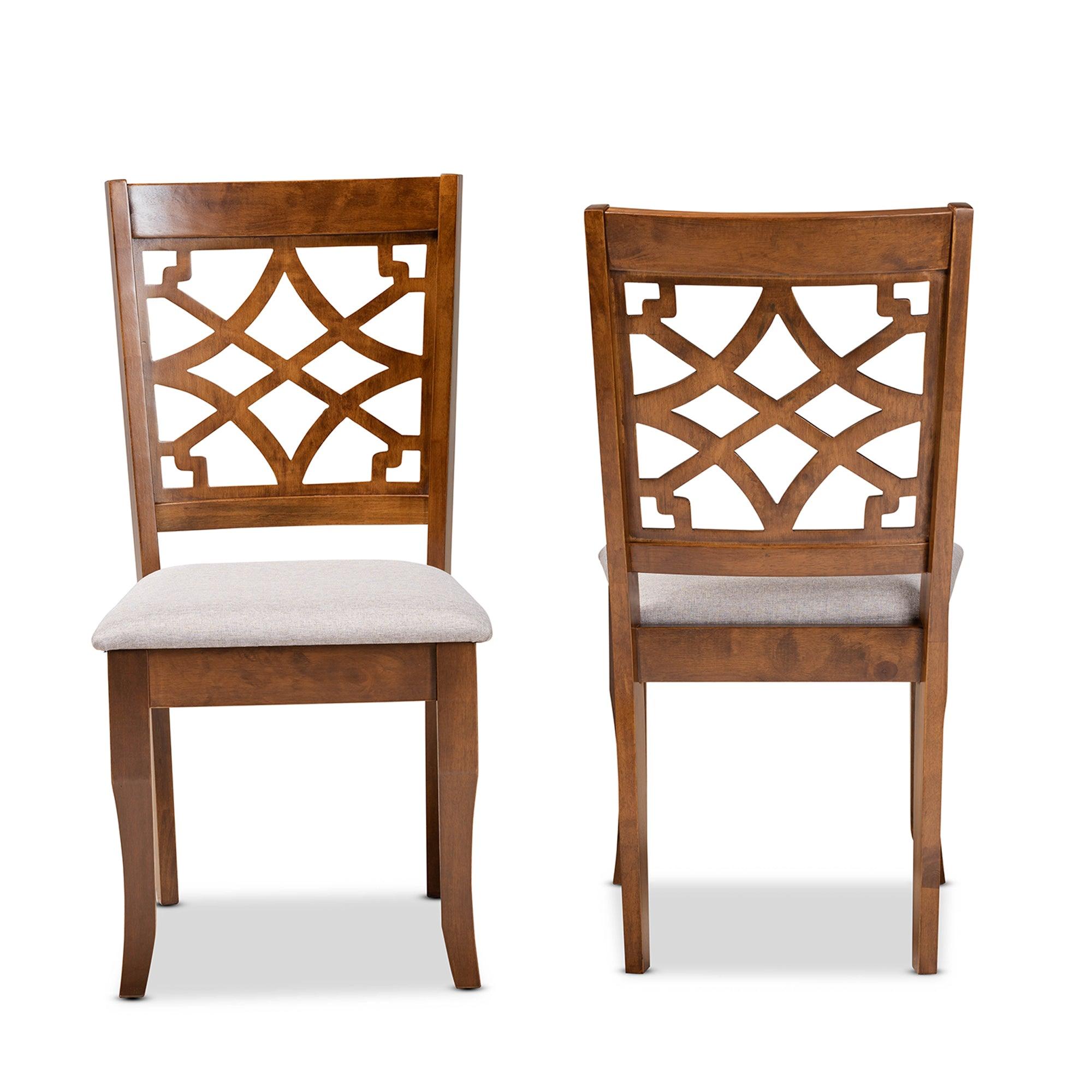 Mael Modern and Contemporary Fabric Upholstered and Finished Wood 2-Piece Dining Chair Set