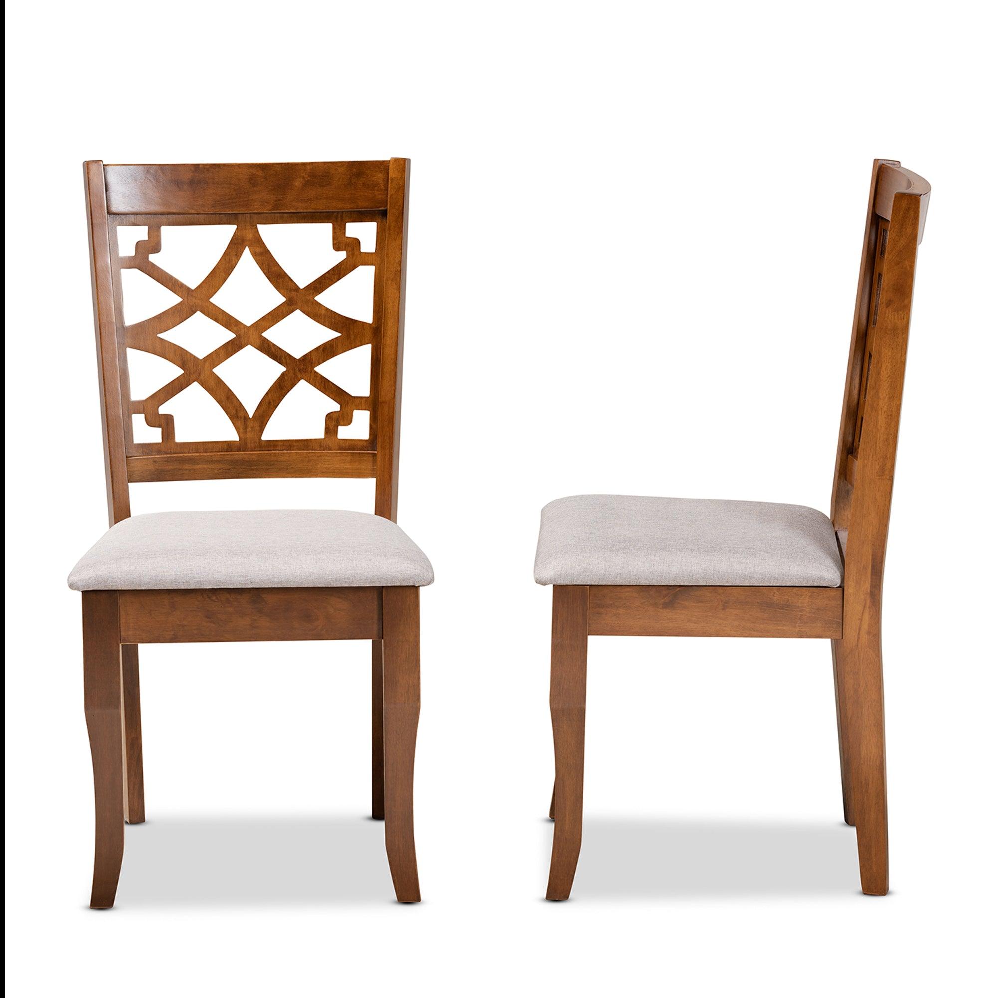 Mael Modern and Contemporary Fabric Upholstered and Finished Wood 2-Piece Dining Chair Set