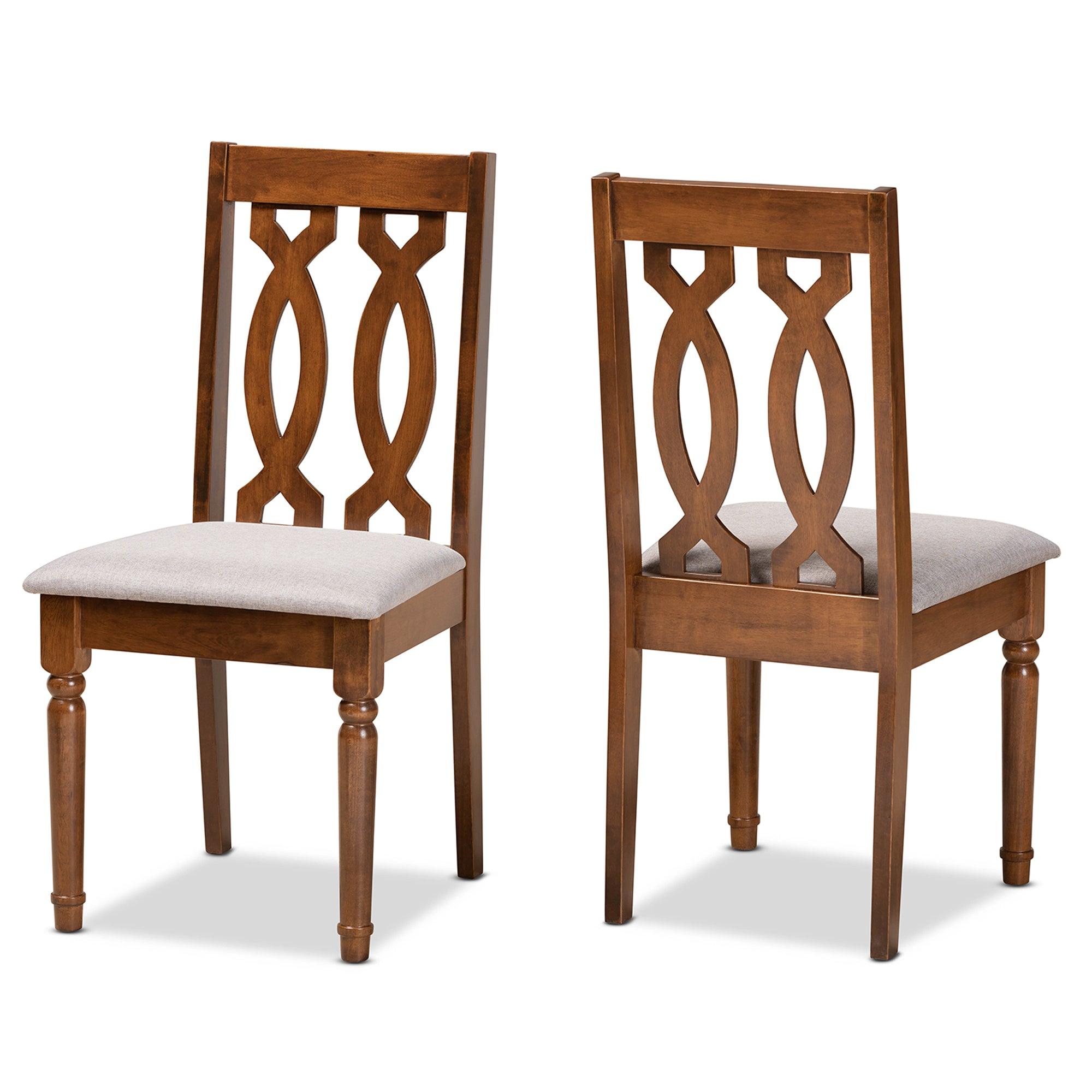 Cherese Modern and Contemporary Fabric Upholstered and Finished Wood 2-Piece Dining Chair Set