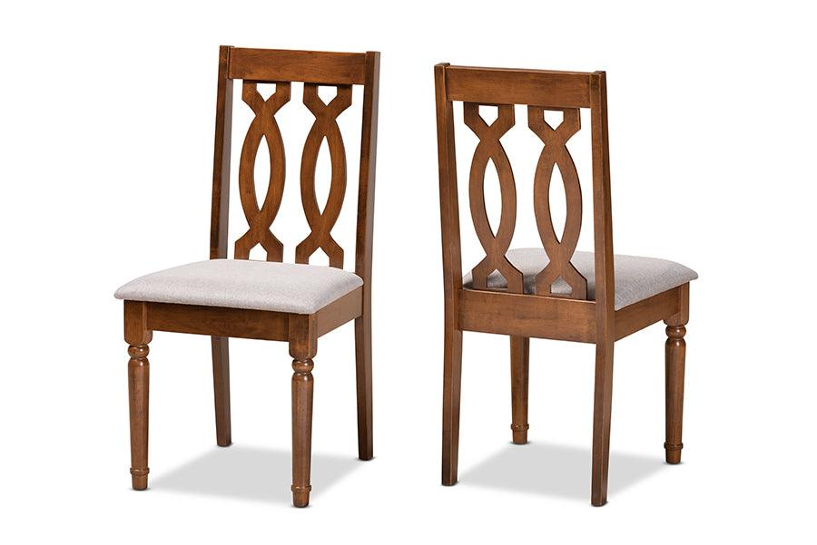 Cherese Modern and Contemporary Fabric Upholstered and Finished Wood 2-Piece Dining Chair Set