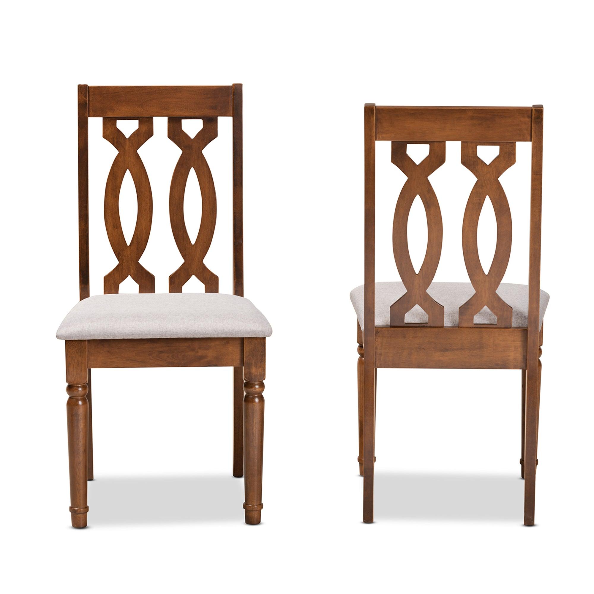 Cherese Modern and Contemporary Fabric Upholstered and Finished Wood 2-Piece Dining Chair Set