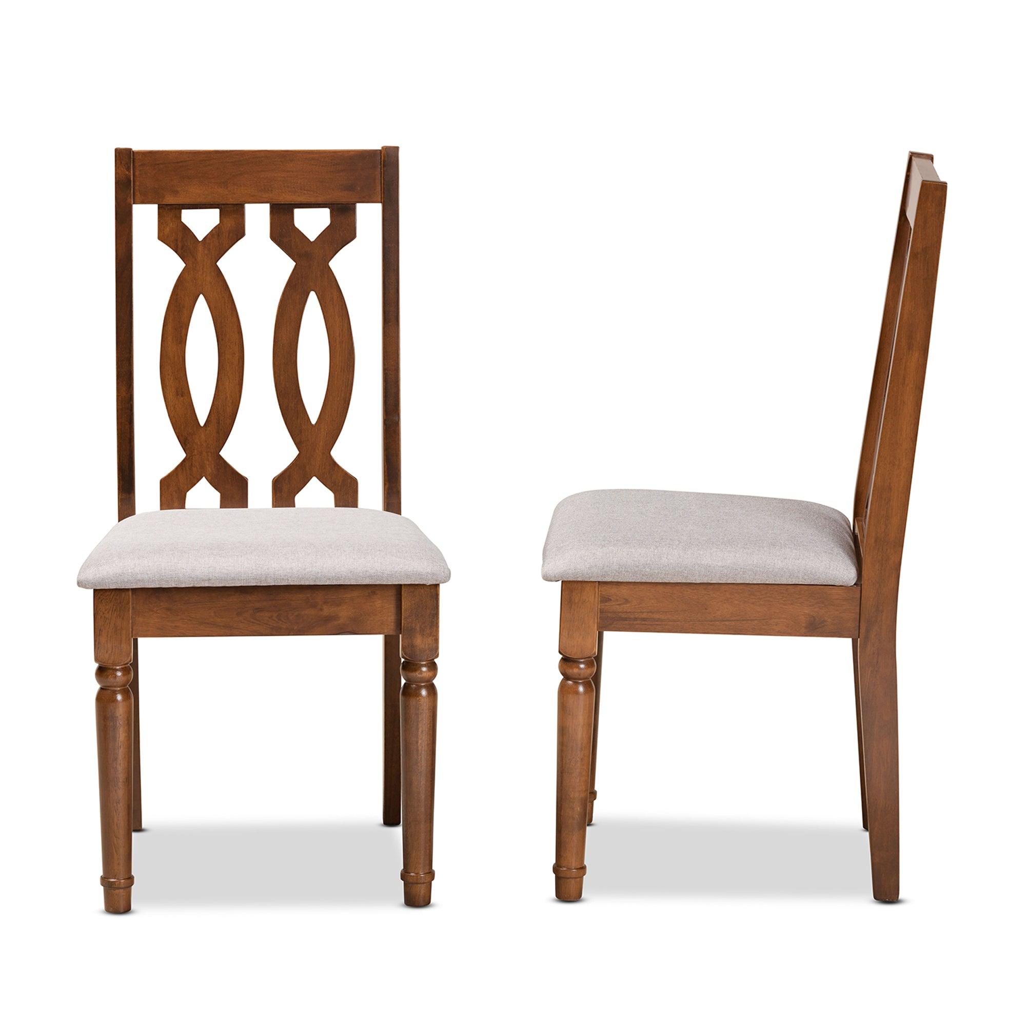 Cherese Modern and Contemporary Fabric Upholstered and Finished Wood 2-Piece Dining Chair Set