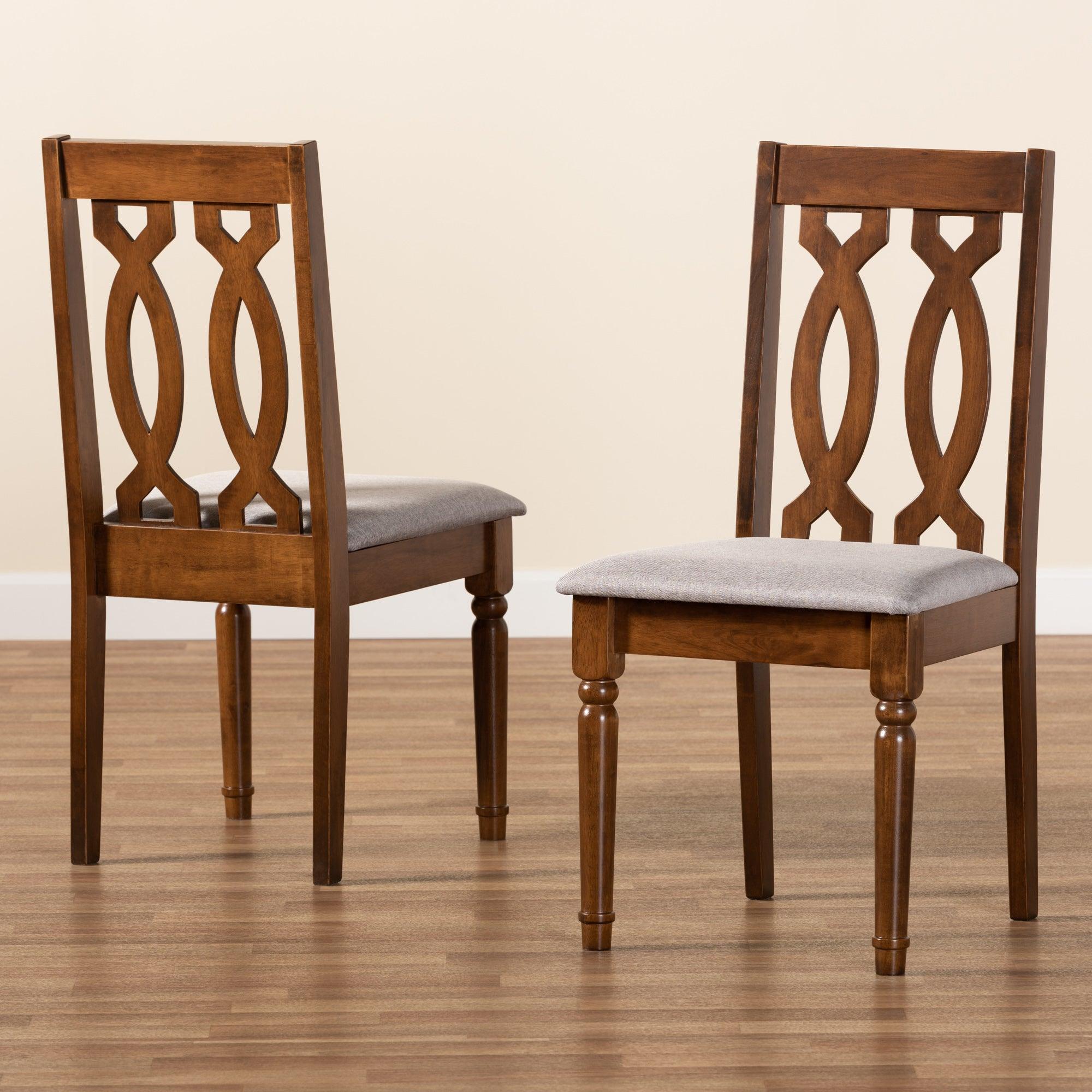 Cherese Modern and Contemporary Fabric Upholstered and Finished Wood 2-Piece Dining Chair Set