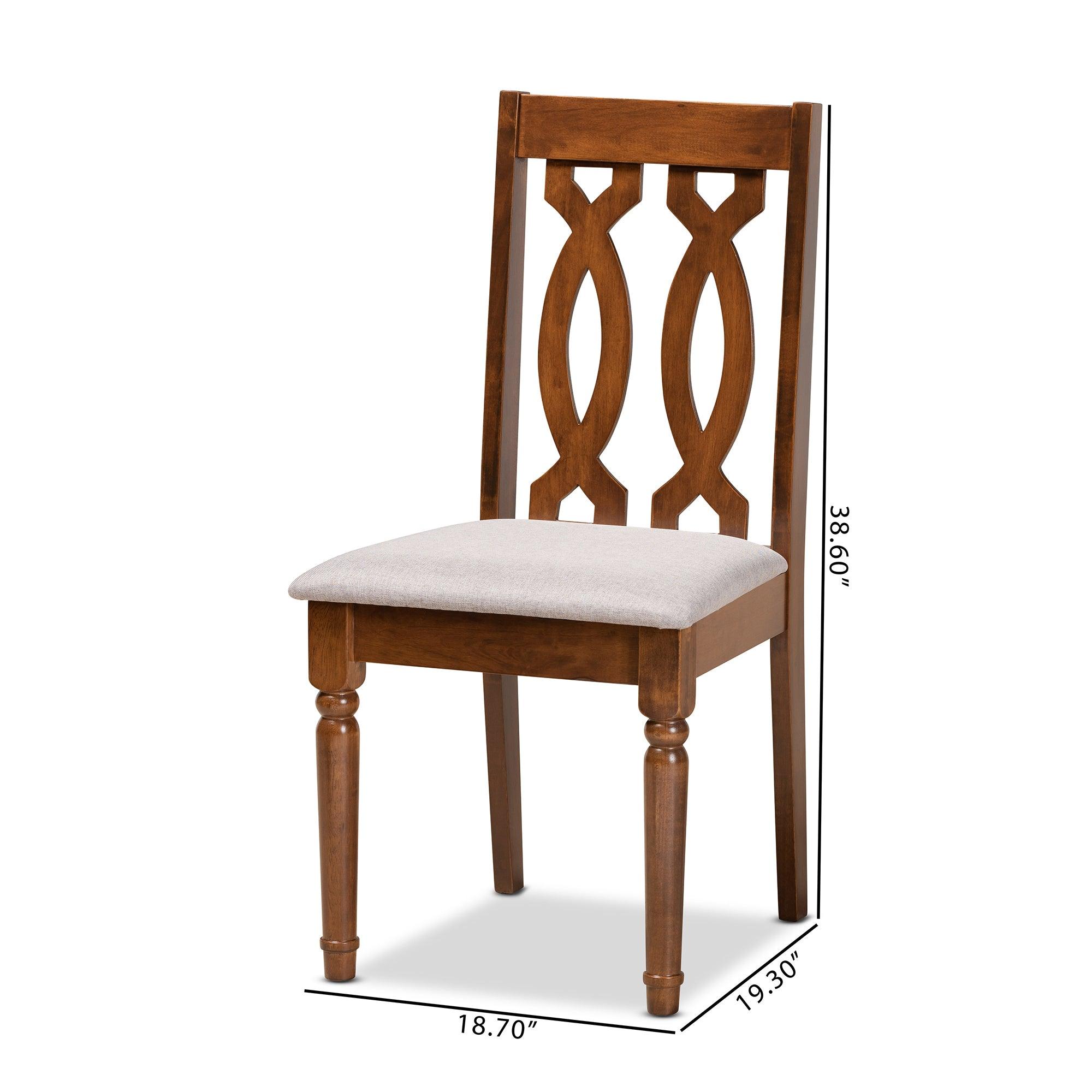 Cherese Modern and Contemporary Fabric Upholstered and Finished Wood 2-Piece Dining Chair Set