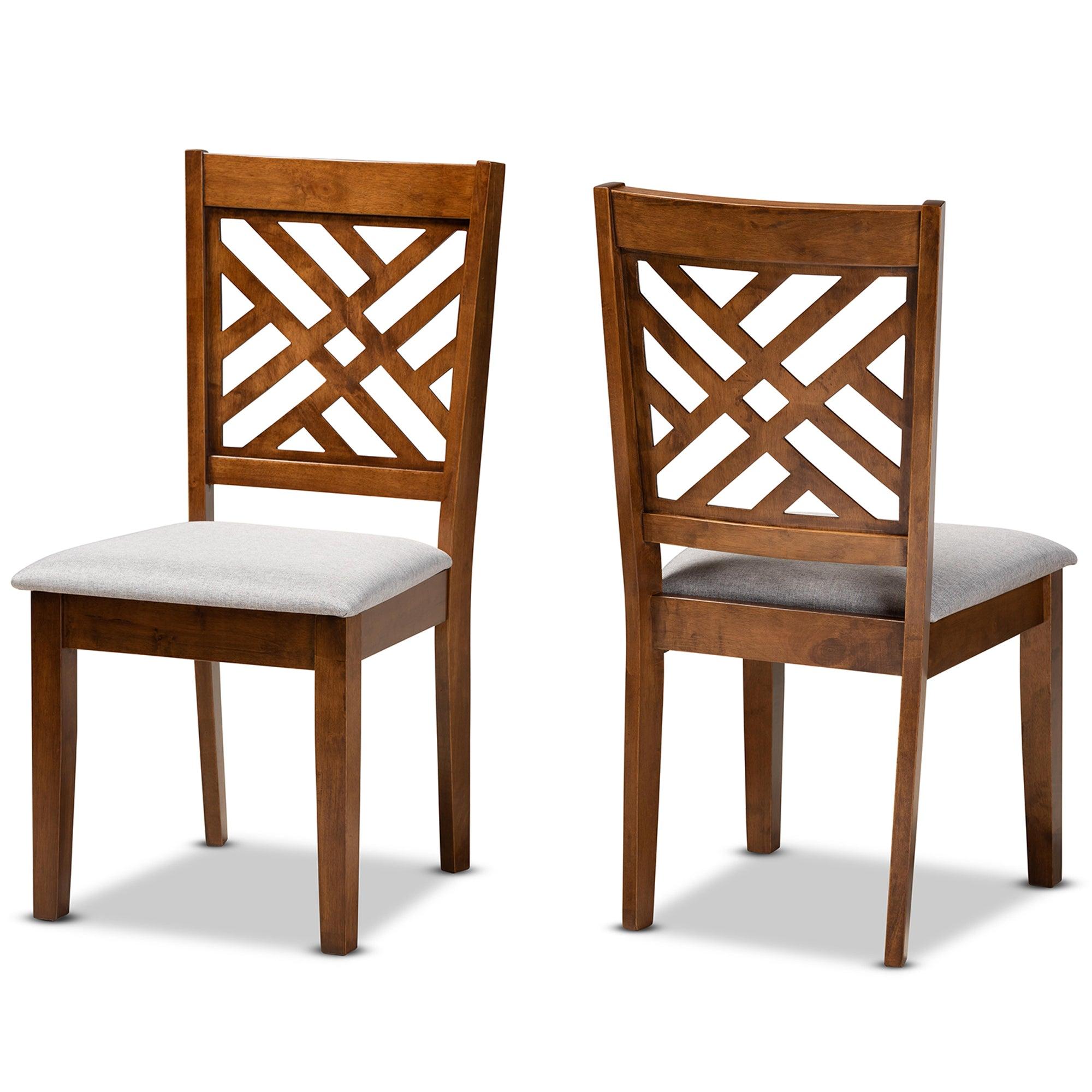 Caron Modern and Contemporary Fabric Upholstered and Finished Wood 2-Piece Dining Chair Set