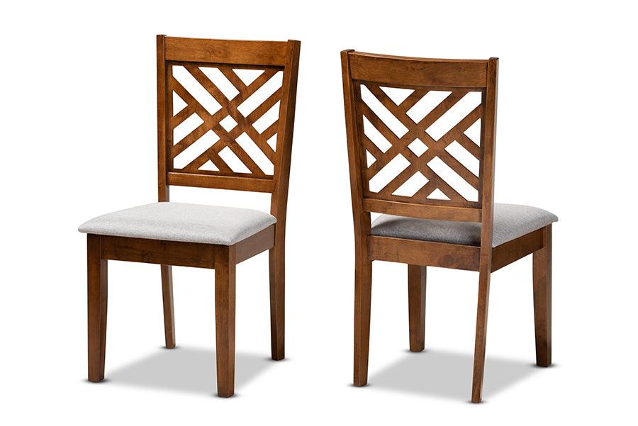 Caron Modern and Contemporary Fabric Upholstered and Finished Wood 2-Piece Dining Chair Set