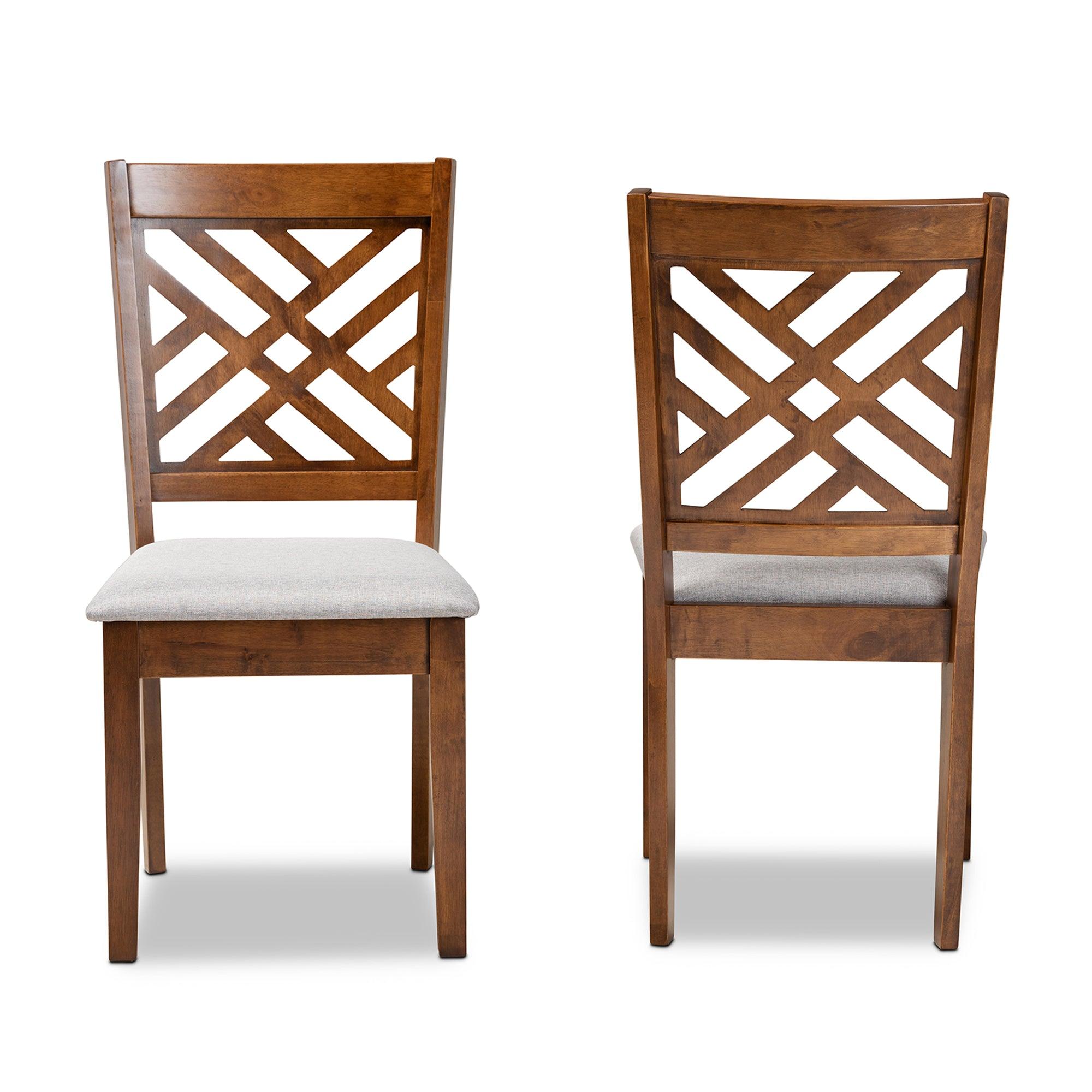 Caron Modern and Contemporary Fabric Upholstered and Finished Wood 2-Piece Dining Chair Set