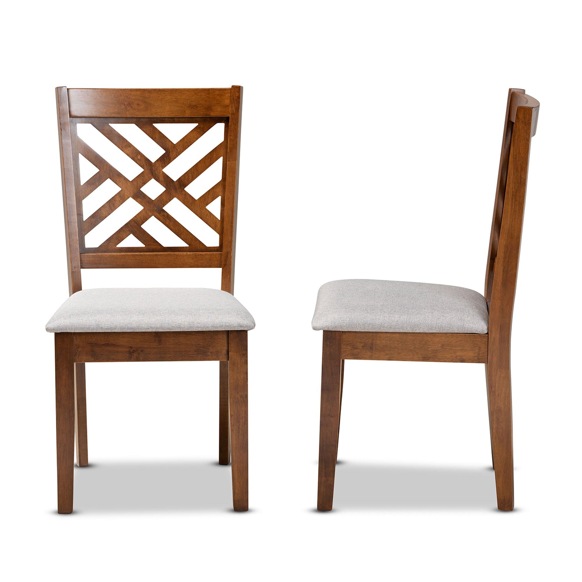 Caron Modern and Contemporary Fabric Upholstered and Finished Wood 2-Piece Dining Chair Set