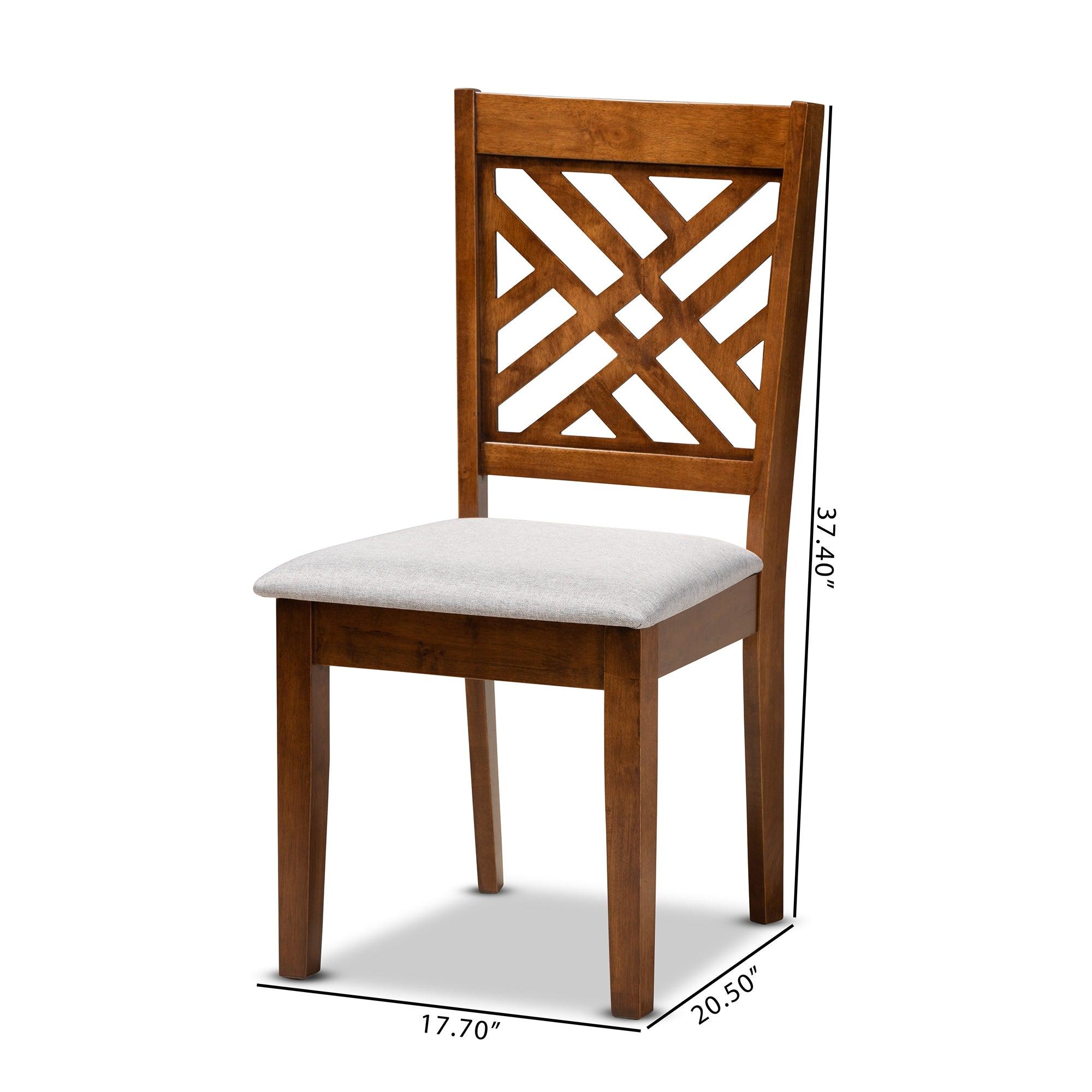 Caron Modern and Contemporary Fabric Upholstered and Finished Wood 2-Piece Dining Chair Set