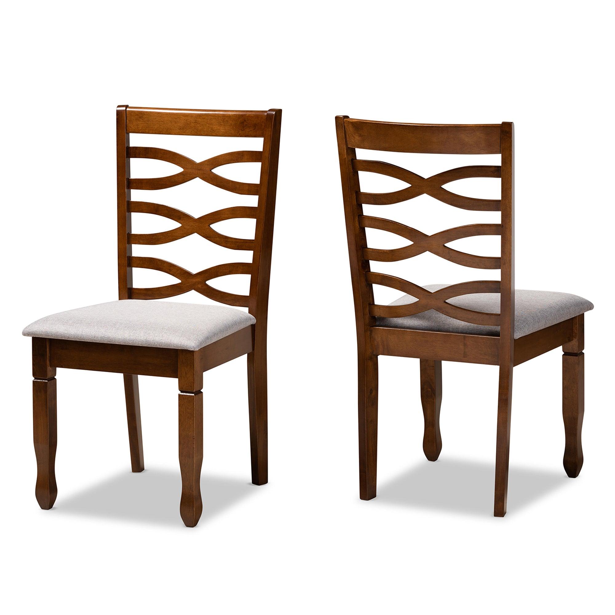 Lanier Modern and Contemporary Fabric Upholstered and Finished Wood 2-Piece Dining Chair Set