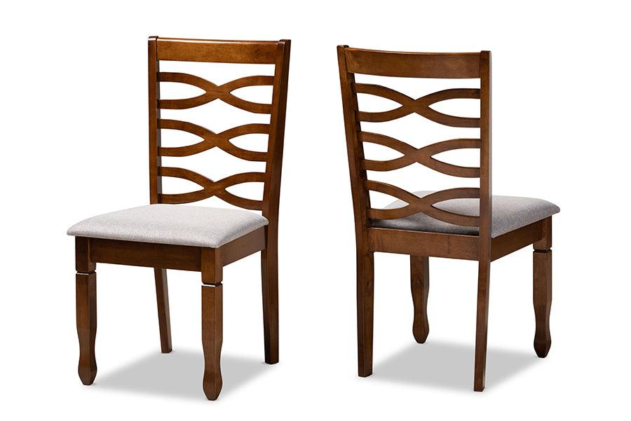 Lanier Modern and Contemporary Fabric Upholstered and Finished Wood 2-Piece Dining Chair Set