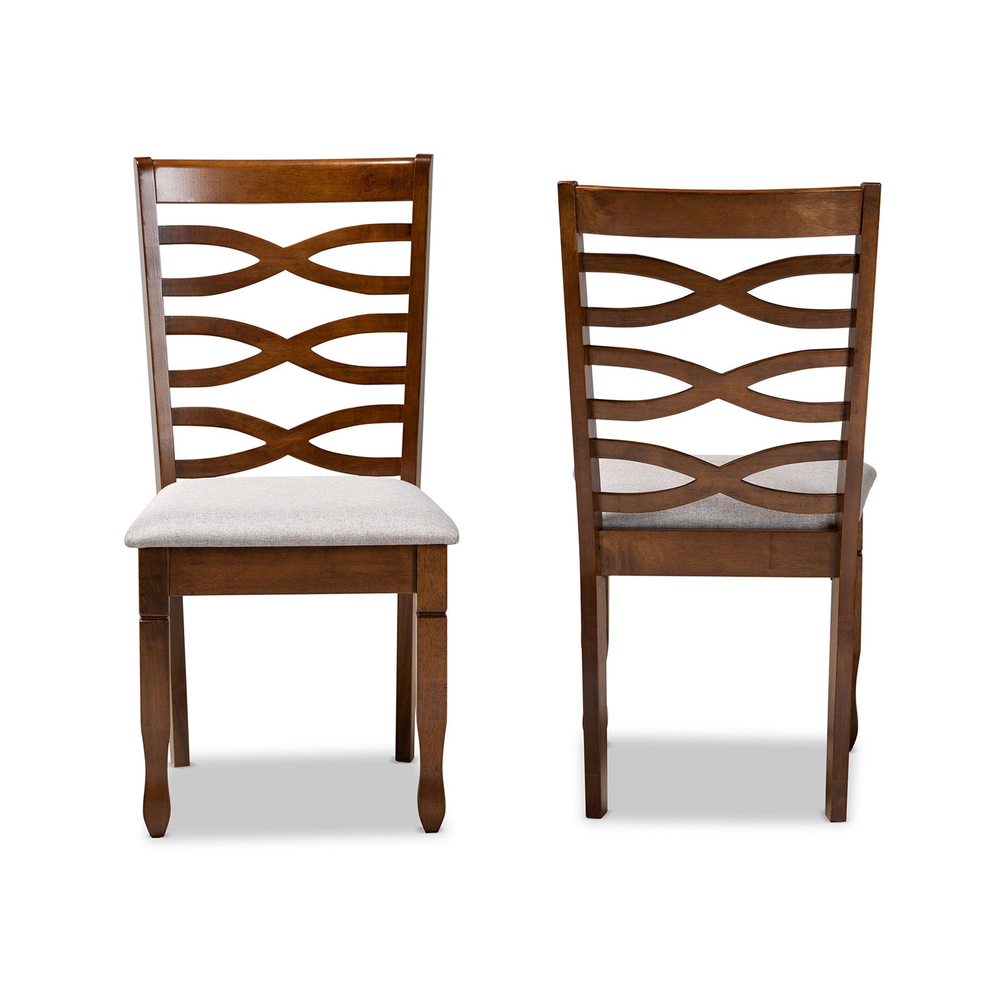 Lanier Modern and Contemporary Fabric Upholstered and Finished Wood 2-Piece Dining Chair Set