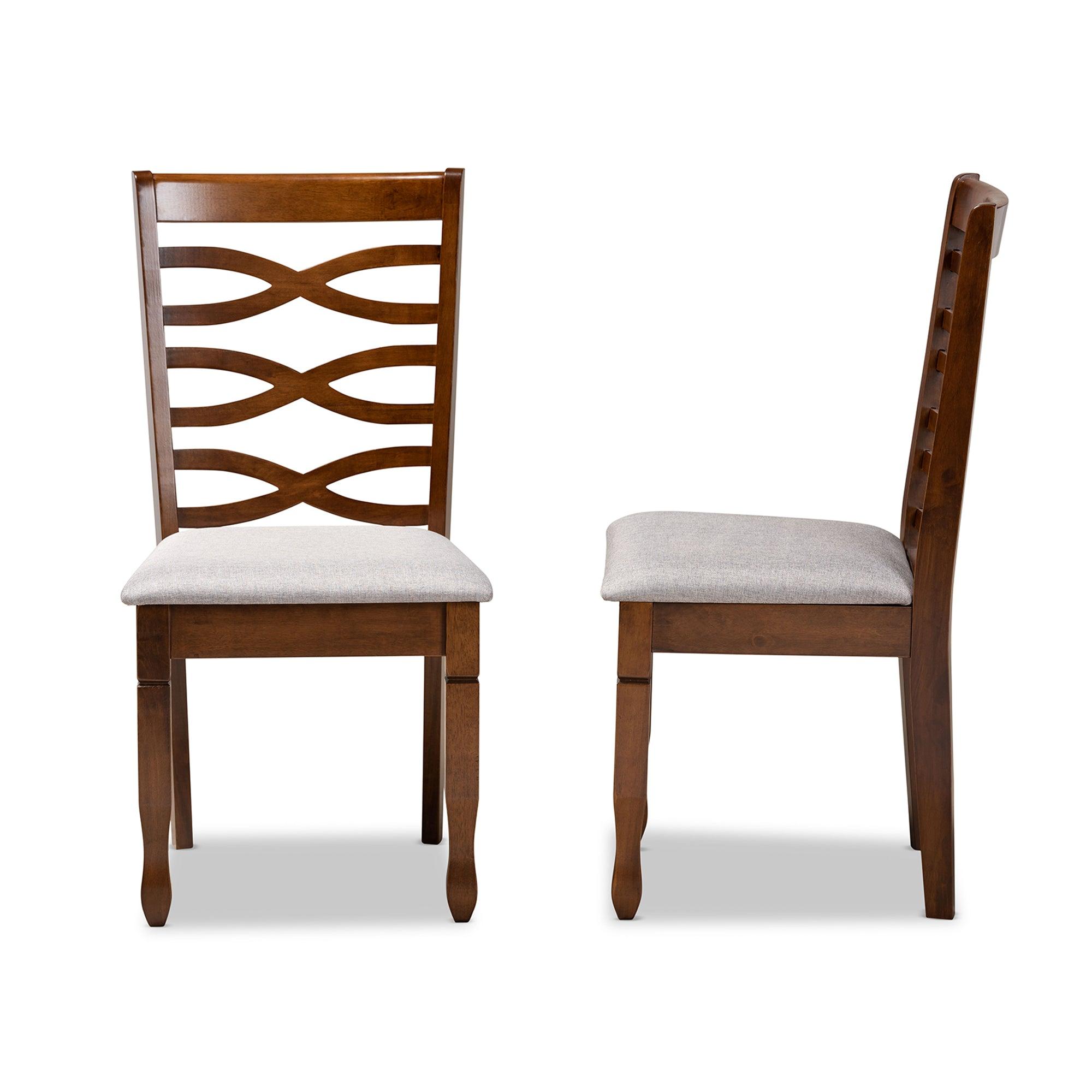 Lanier Modern and Contemporary Fabric Upholstered and Finished Wood 2-Piece Dining Chair Set