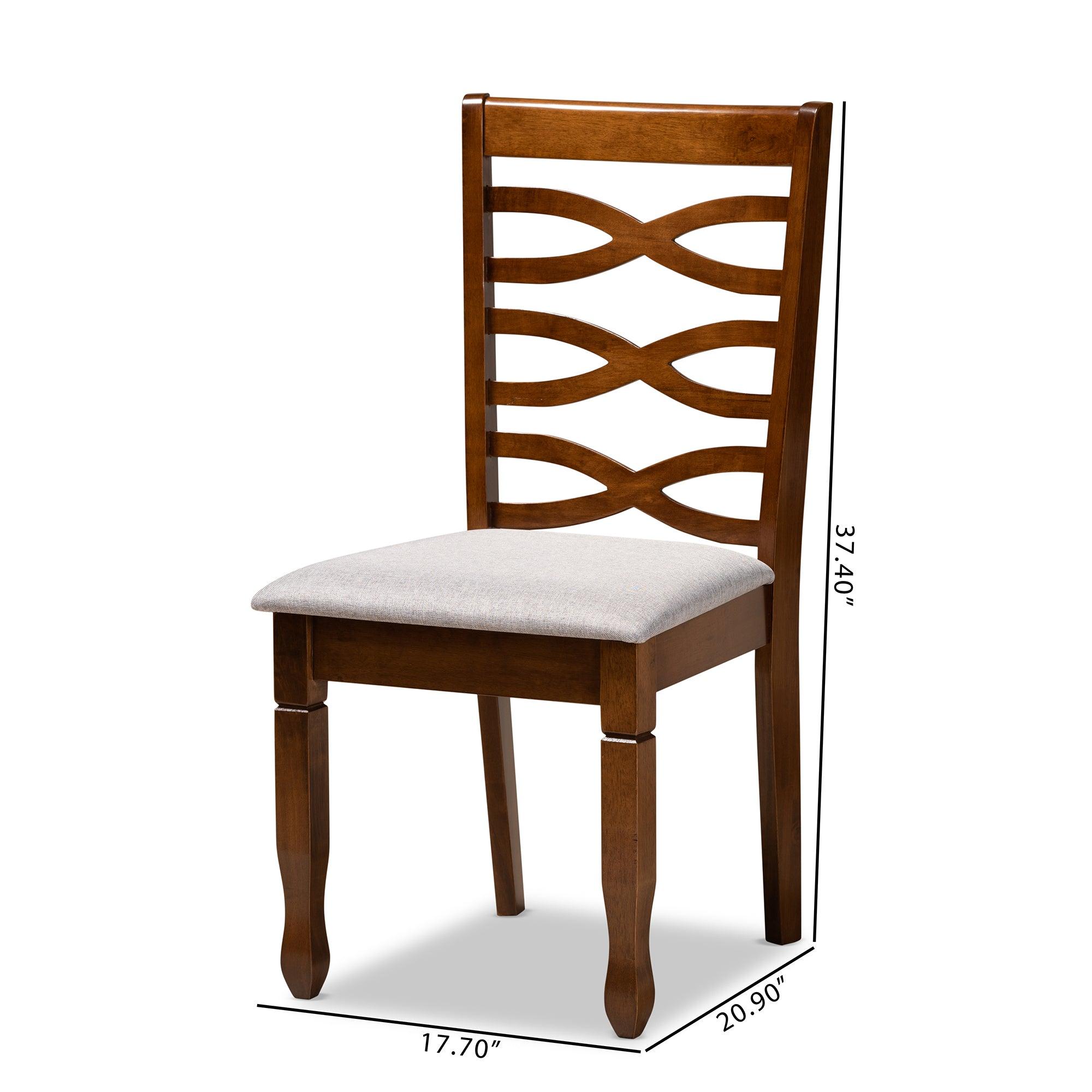 Lanier Modern and Contemporary Fabric Upholstered and Finished Wood 2-Piece Dining Chair Set