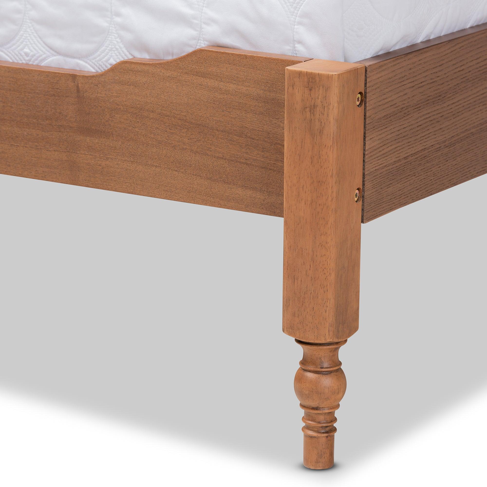 Danielle Traditional and Transitional Rustic Ash Finished Wood Platform Storage Bed with Built-In Shelves