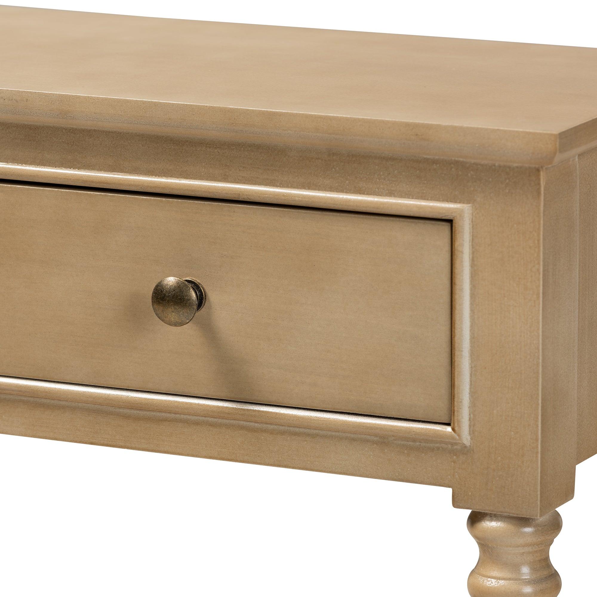 Calvin Classic and Traditional French Farmhouse Finished Wood 3-Drawer Entryway Console Table