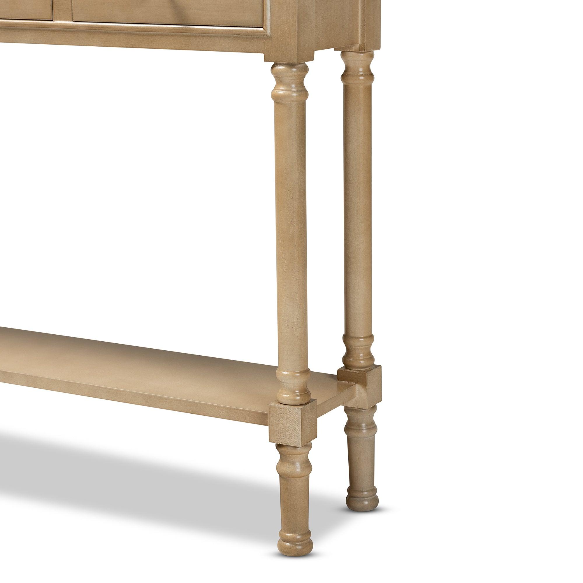 Calvin Classic and Traditional French Farmhouse Finished Wood 3-Drawer Entryway Console Table