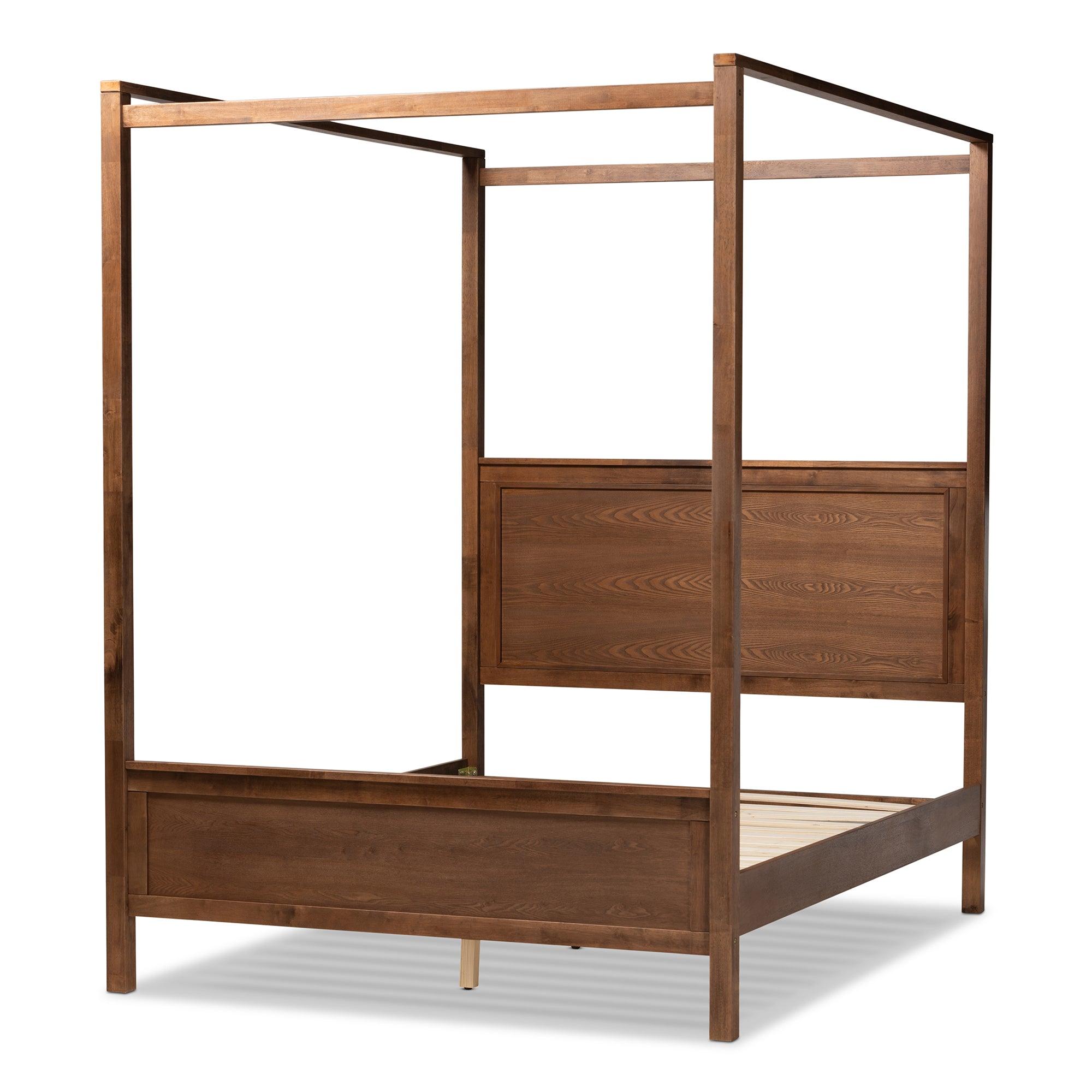 Veronica Modern and Contemporary Finished Wood Platform Canopy Bed