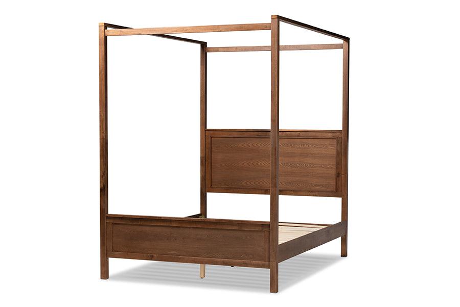 Veronica Modern and Contemporary Finished Wood Platform Canopy Bed