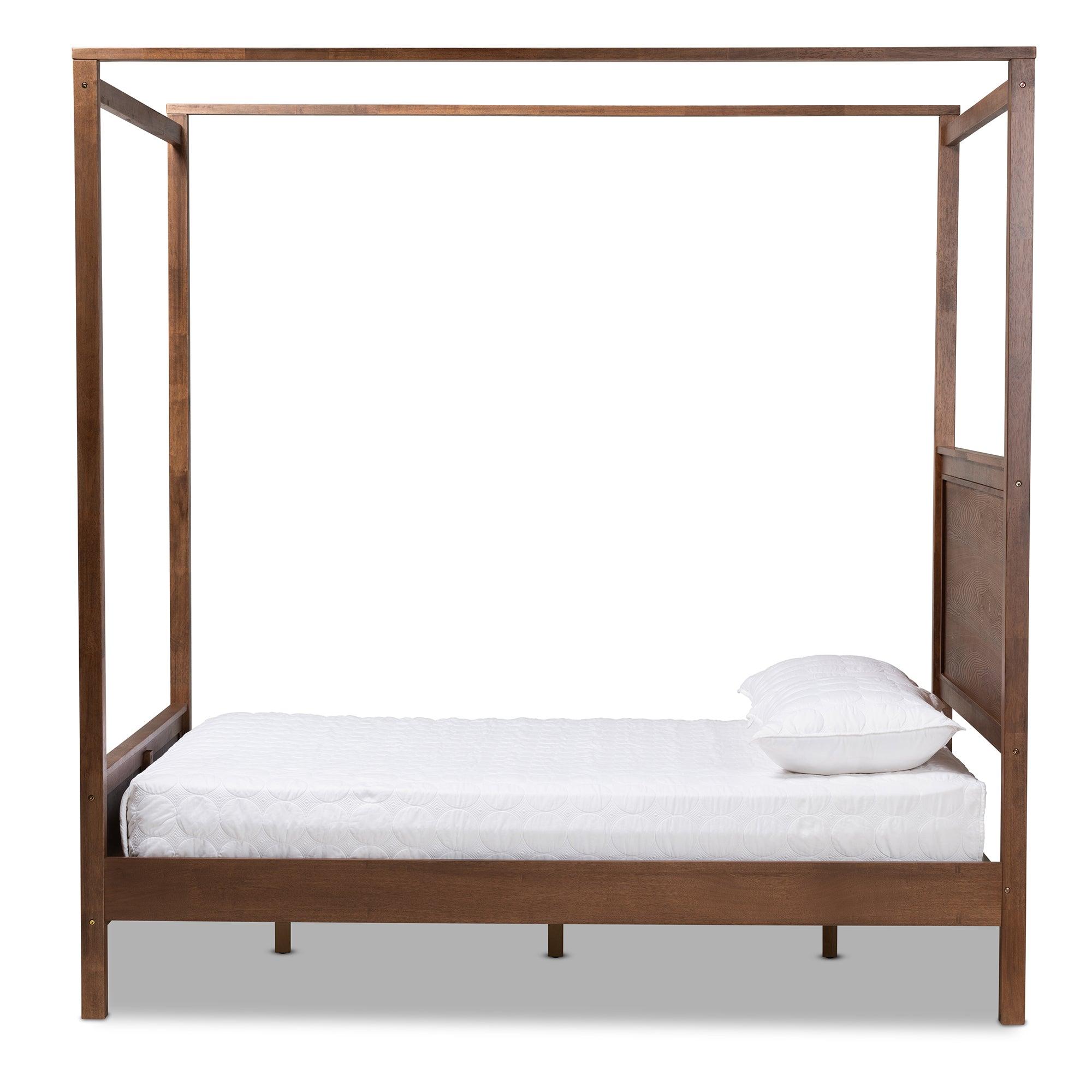 Veronica Modern and Contemporary Finished Wood Platform Canopy Bed