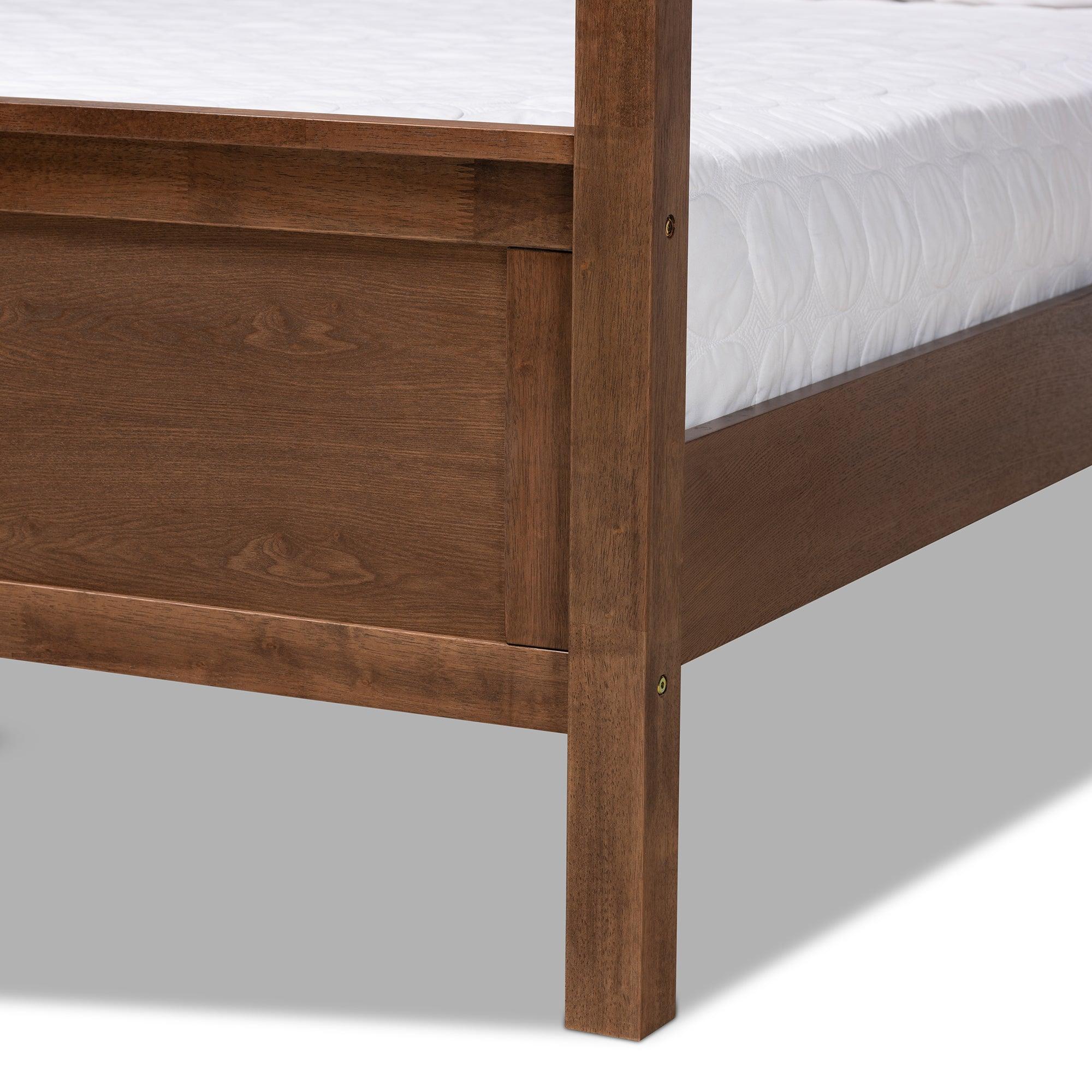 Veronica Modern and Contemporary Finished Wood Platform Canopy Bed