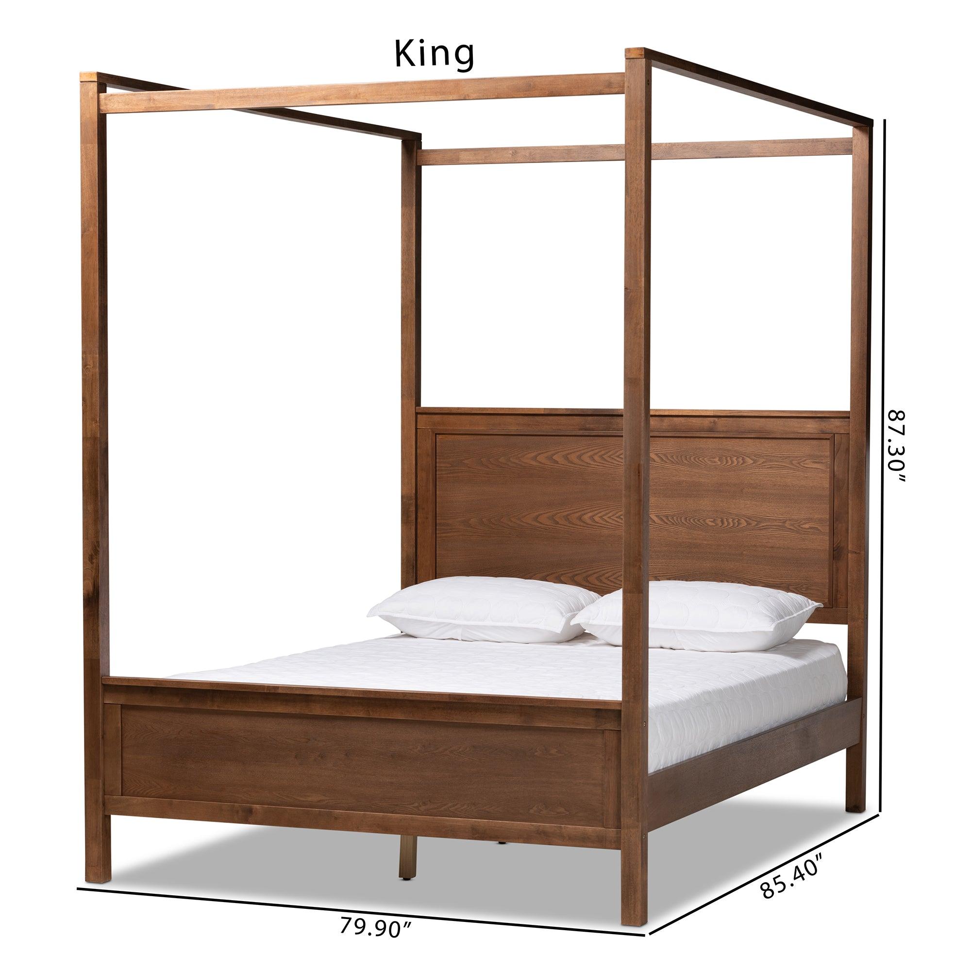 Veronica Modern and Contemporary Finished Wood Platform Canopy Bed