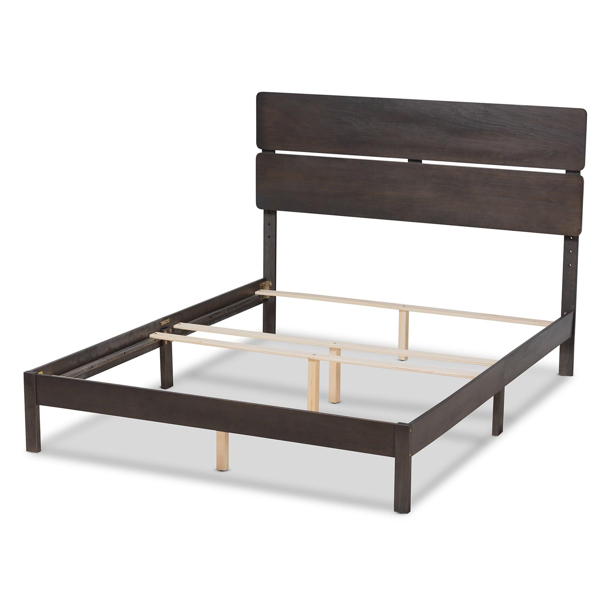 Anthony Modern and Contemporary Dark Finished Wood Panel Bed