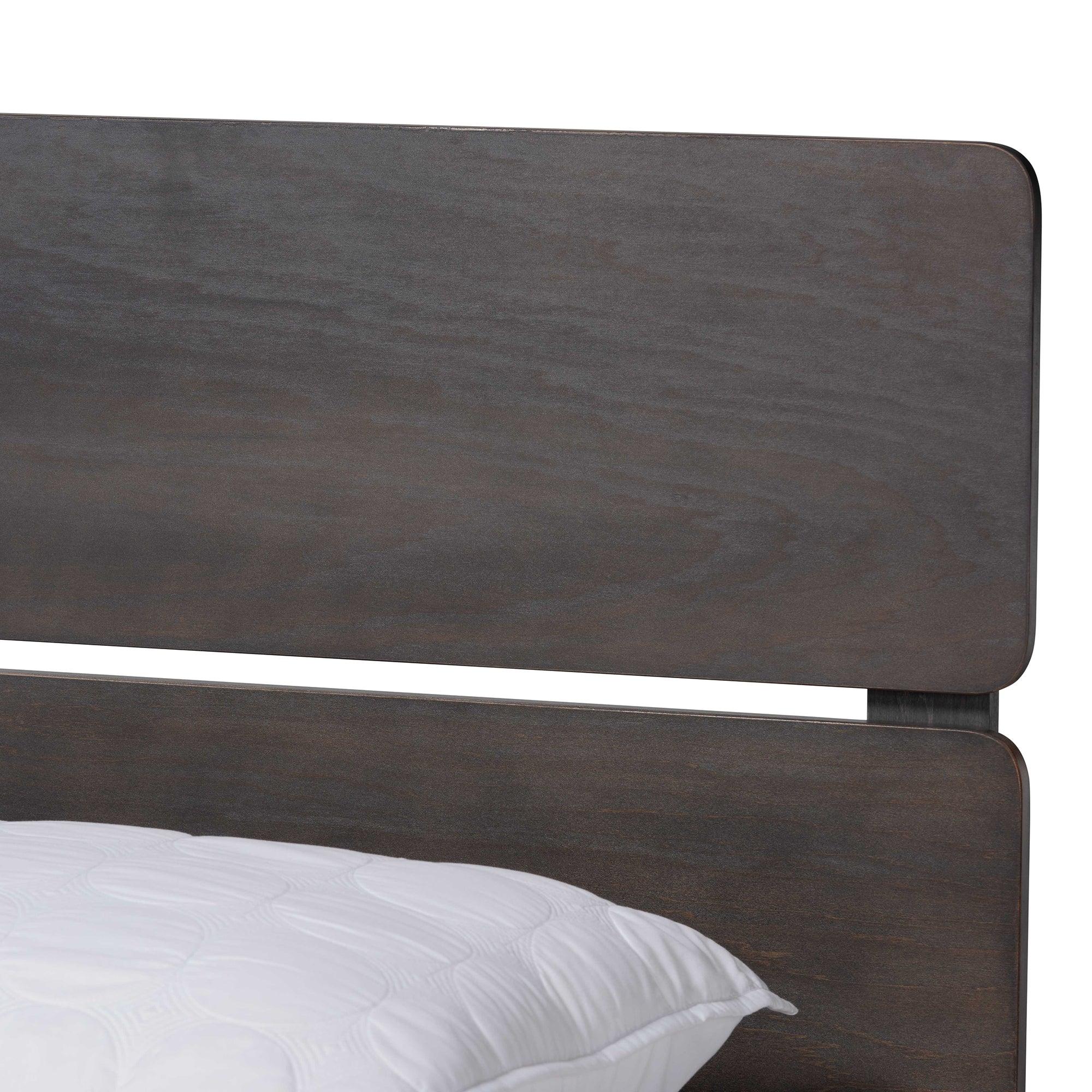 Anthony Modern and Contemporary Dark Finished Wood Panel Bed