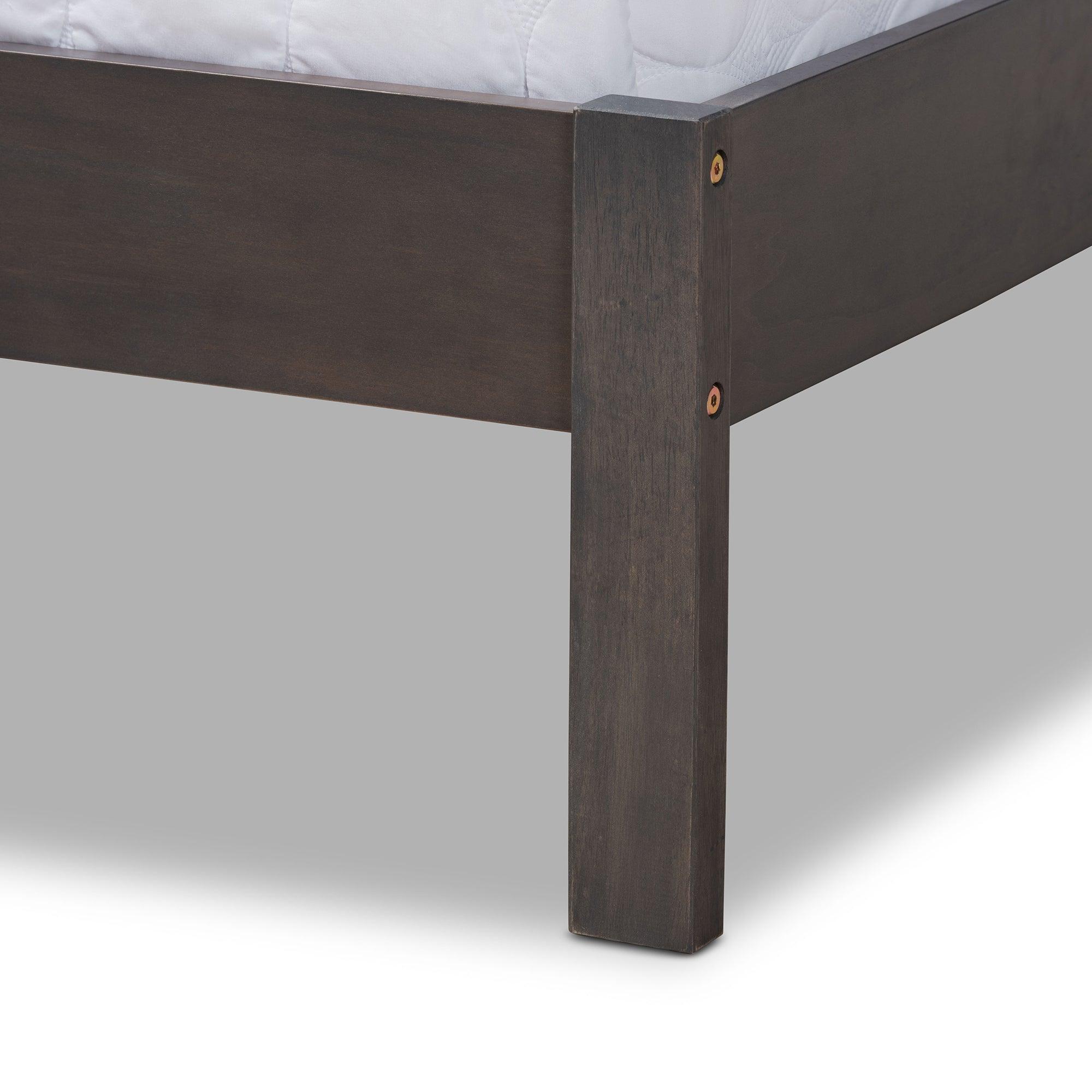 Anthony Modern and Contemporary Dark Finished Wood Panel Bed