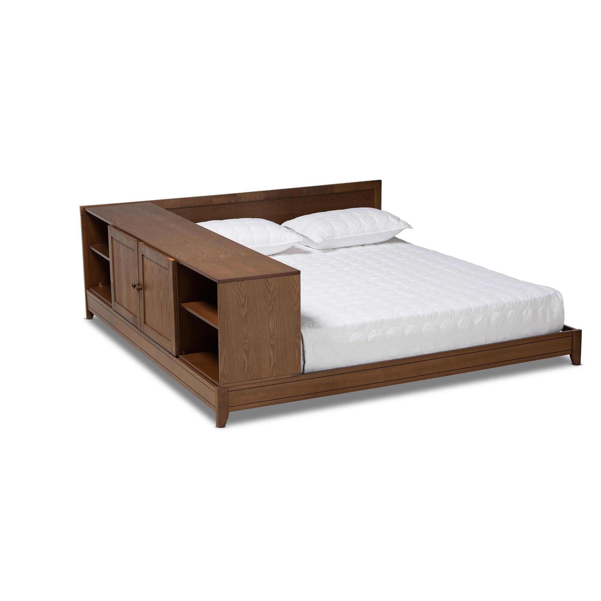 Kaori Modern and Contemporary Transitional Finished Wood Platform Storage Bed