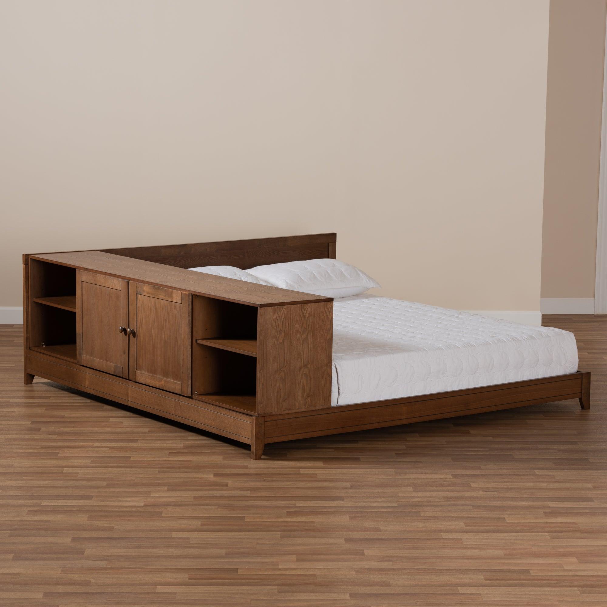 Kaori Modern and Contemporary Transitional Finished Wood Platform Storage Bed