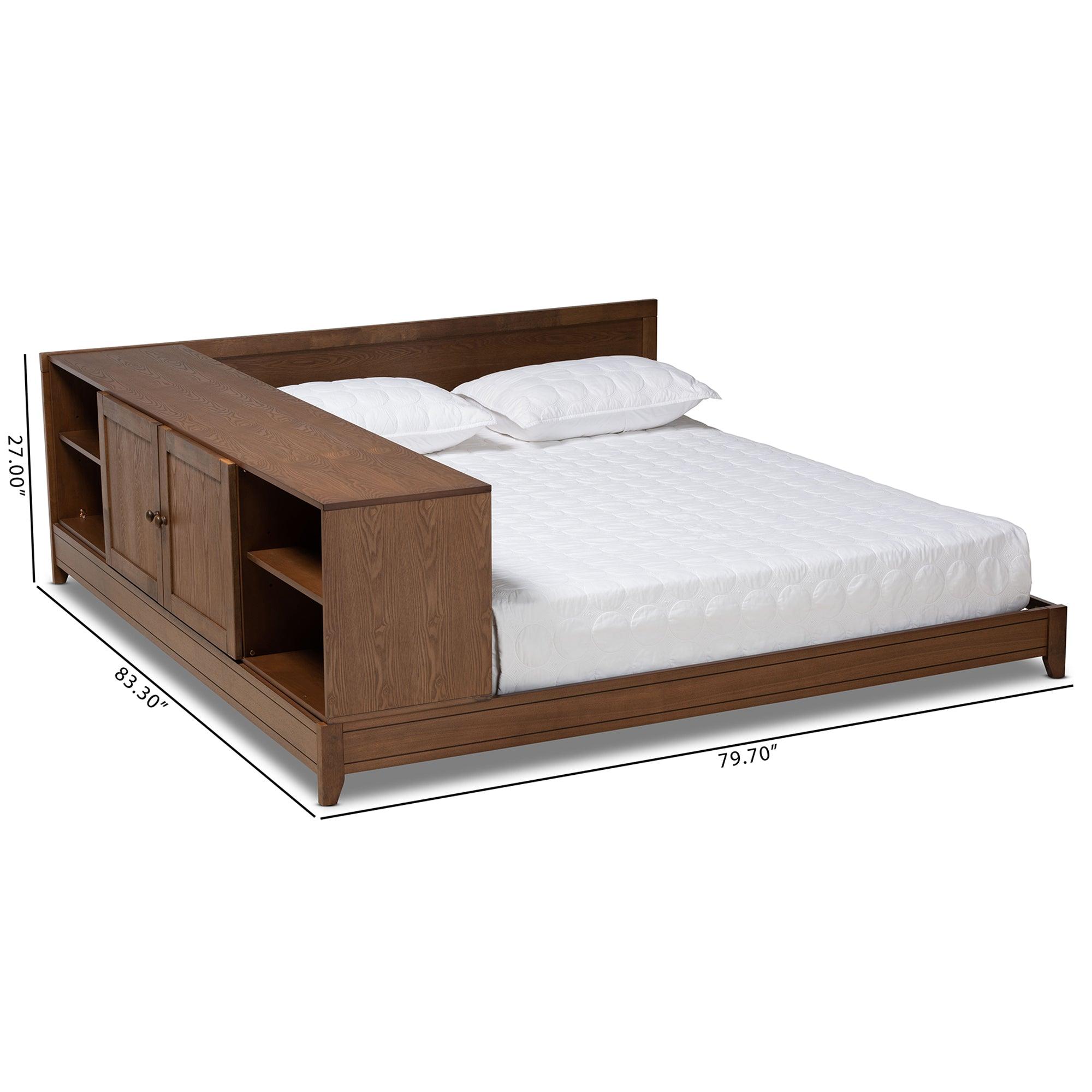 Kaori Modern and Contemporary Transitional Finished Wood Platform Storage Bed