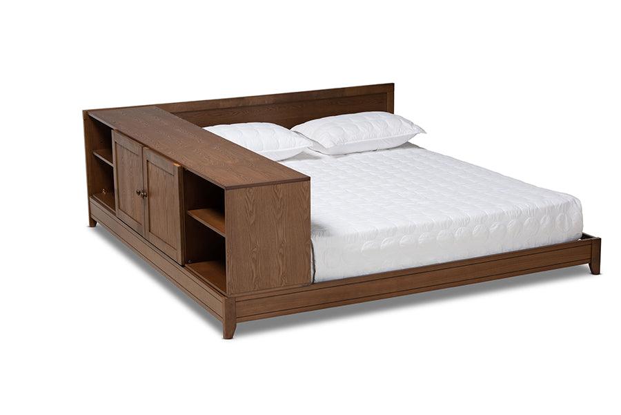 Kaori Modern and Contemporary Transitional Finished Wood Platform Storage Bed