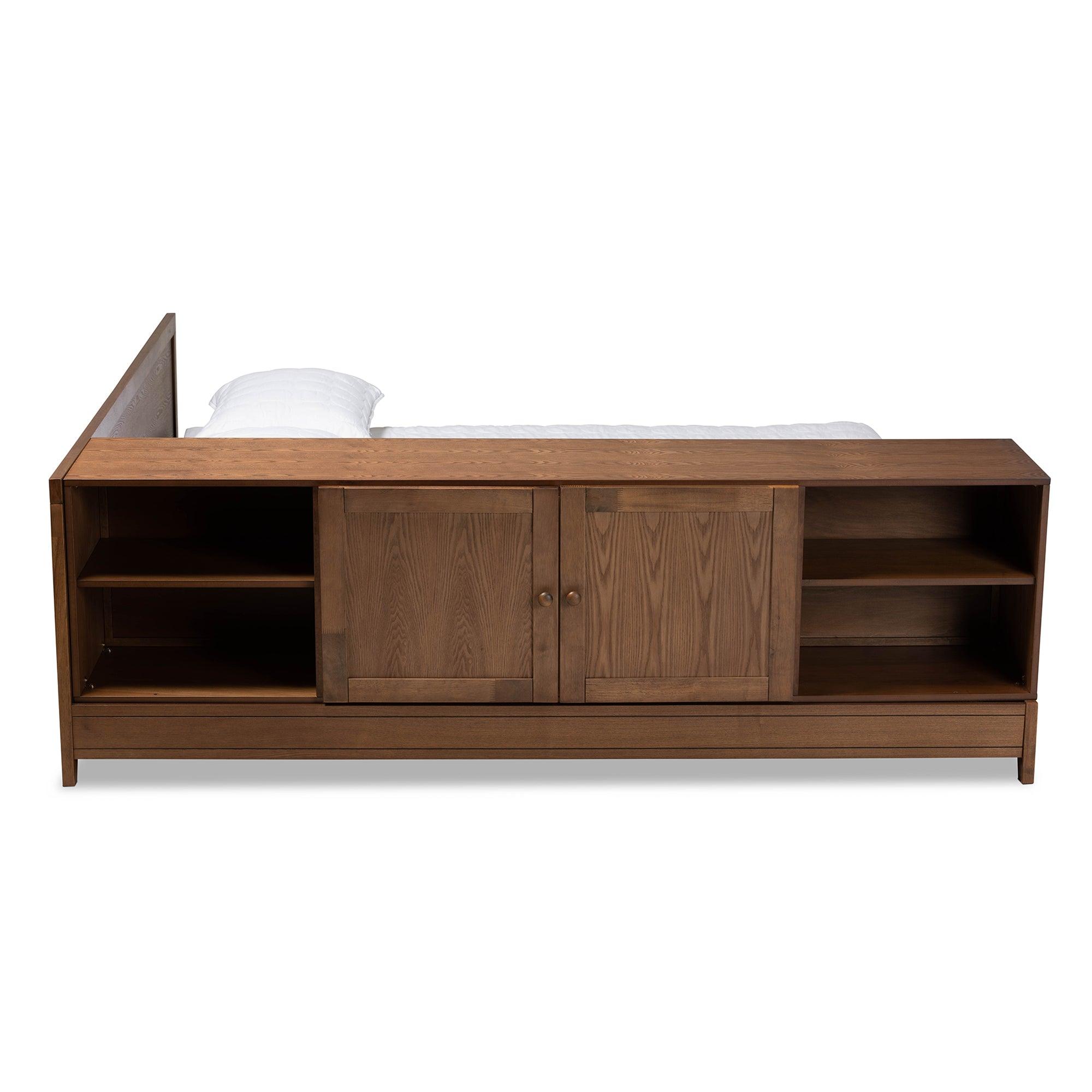 Kaori Modern and Contemporary Transitional Finished Wood Platform Storage Bed