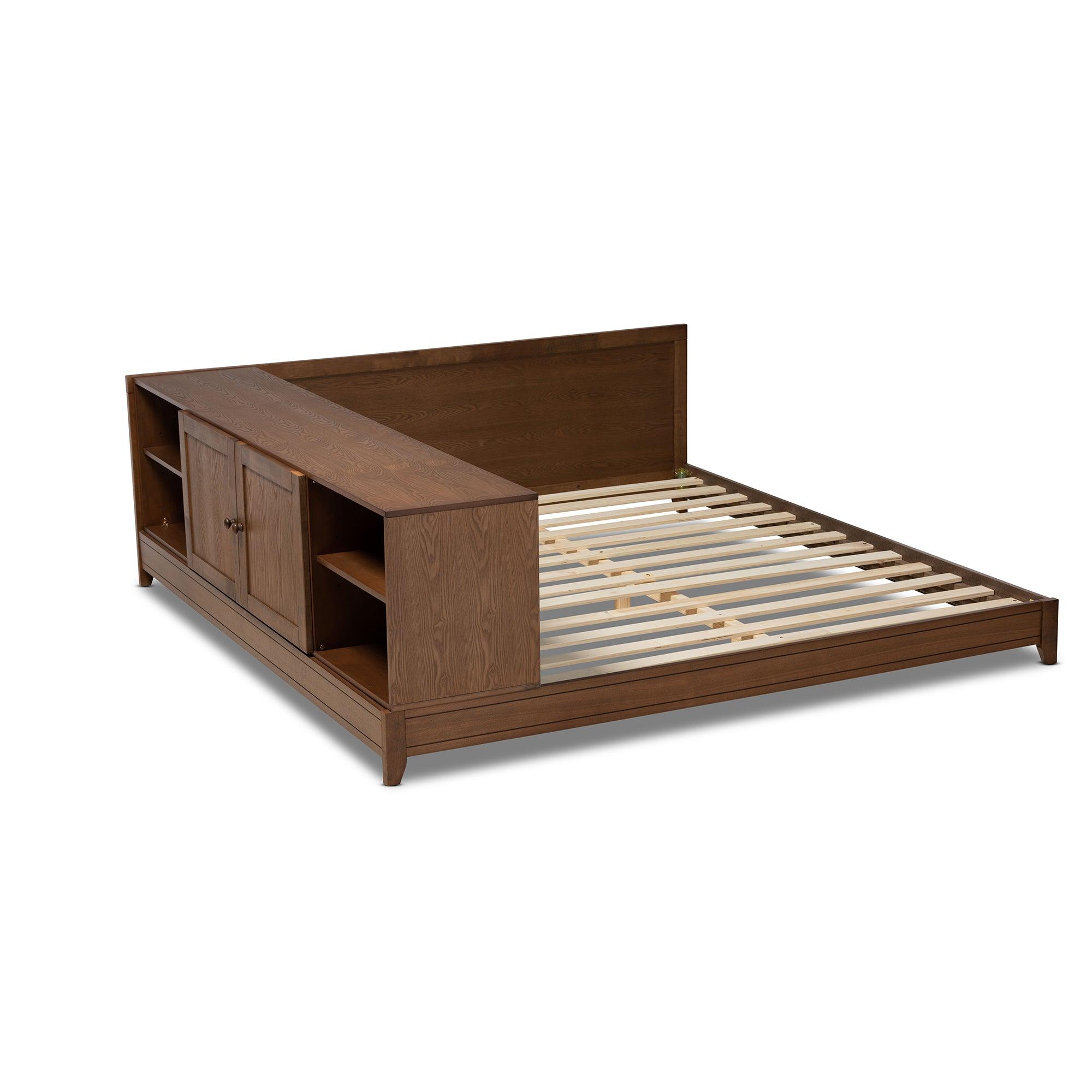 Kaori Modern and Contemporary Transitional Finished Wood Platform Storage Bed