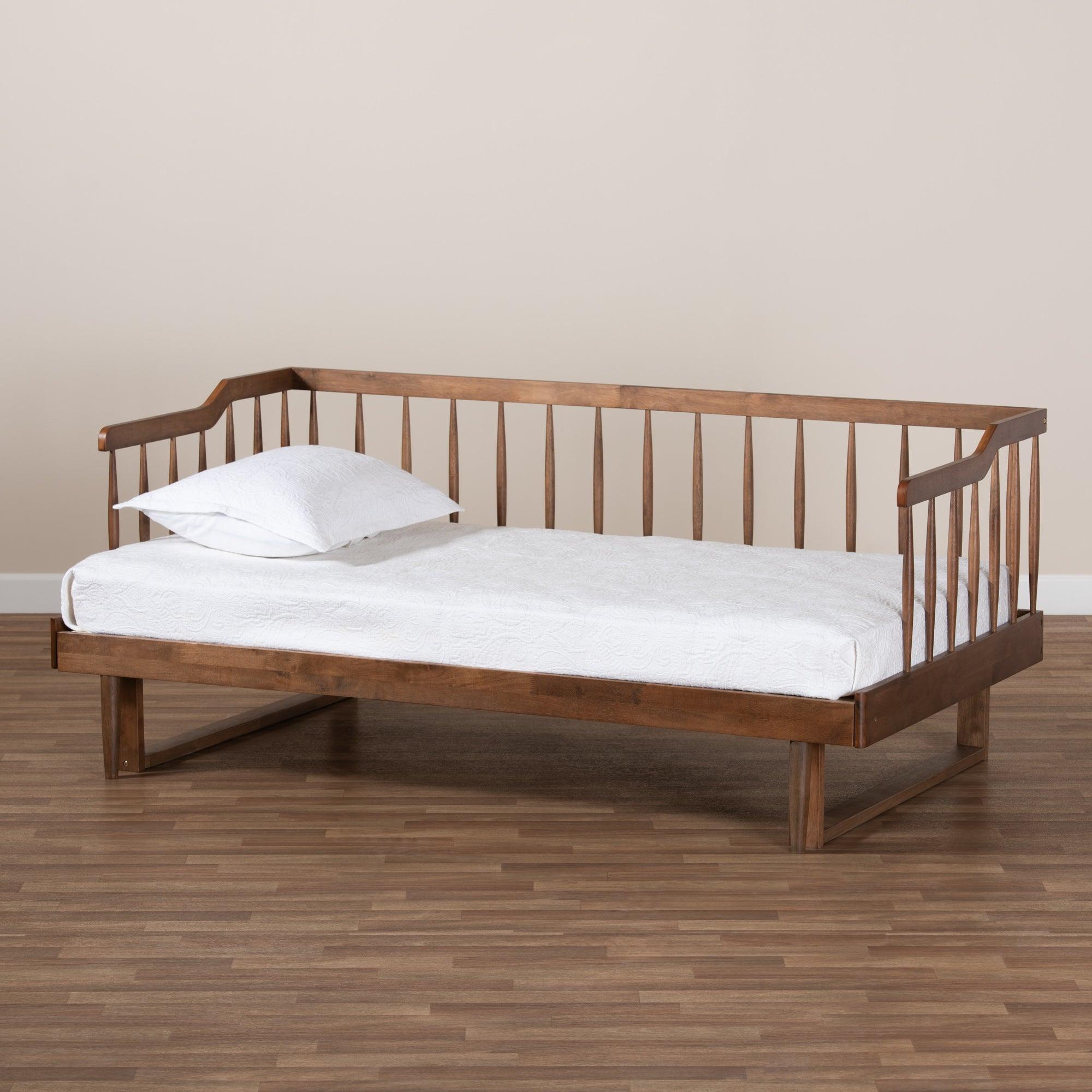 Muriel Modern and Transitional Finished Wood Expandable to Spindle Daybed