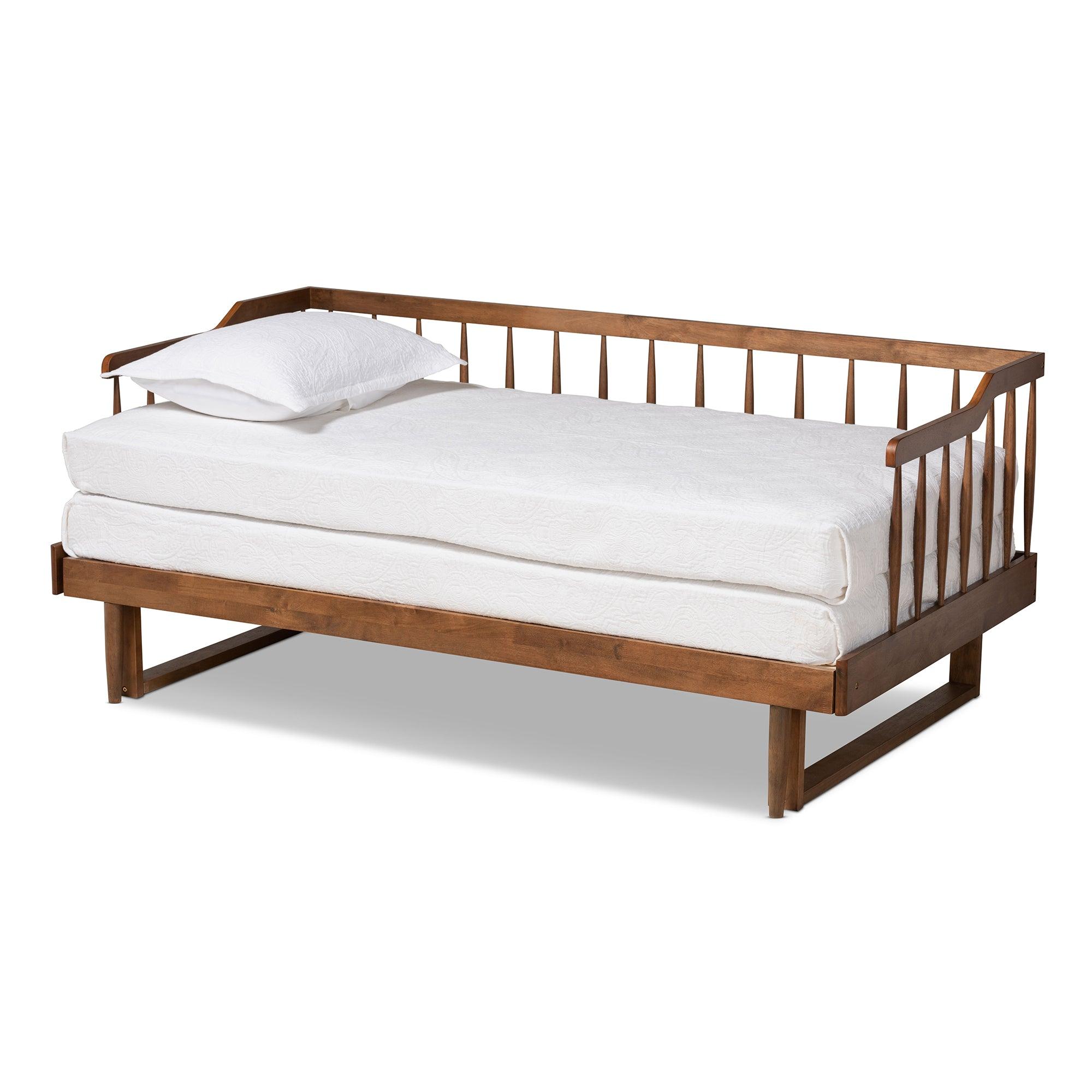 Muriel Modern and Transitional Finished Wood Expandable to Spindle Daybed